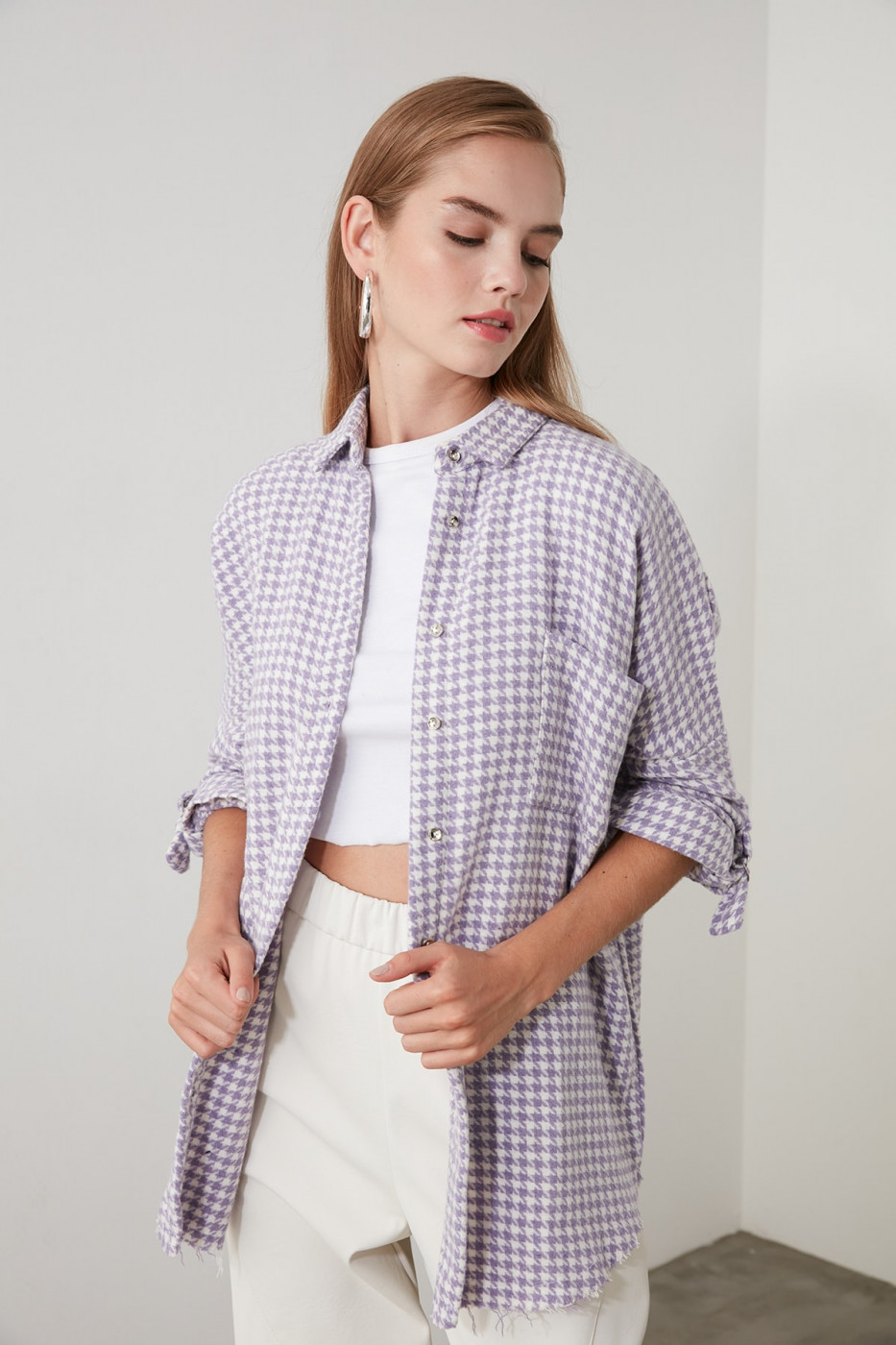 Trendyol Lila Carail Shirt