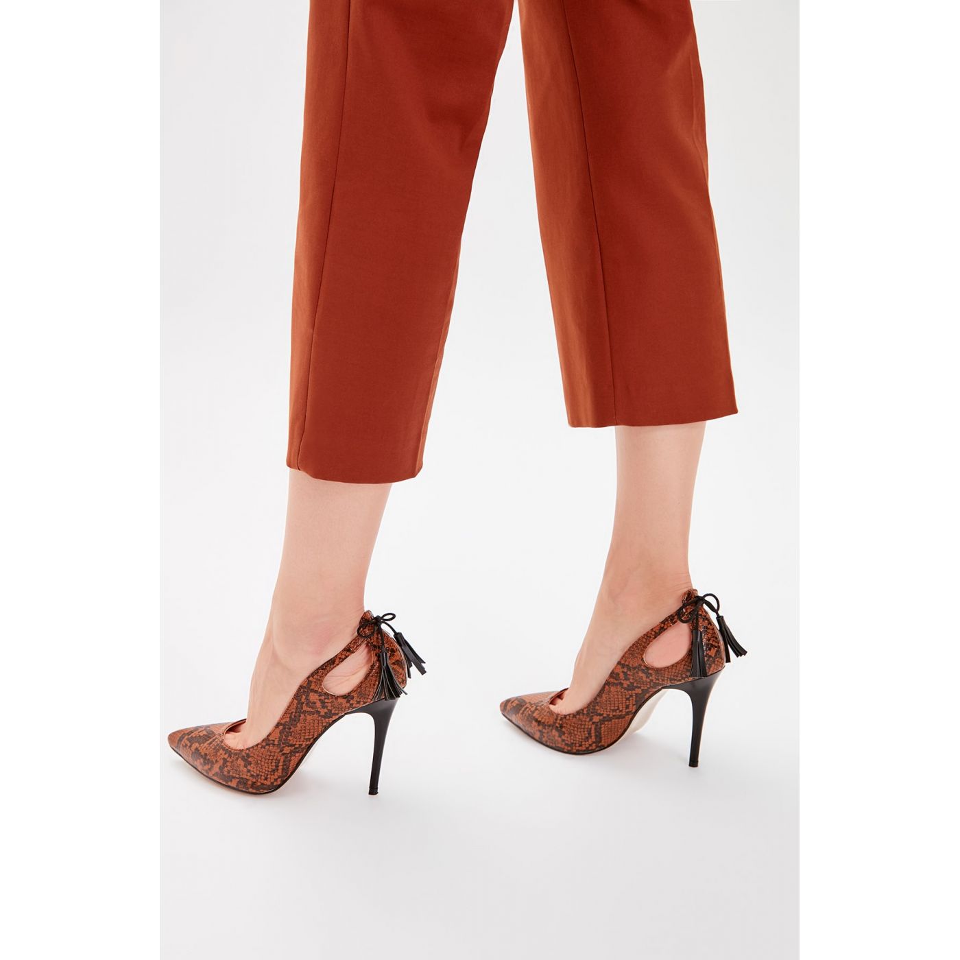 Trendyol Taba Snake Patterned Women's Heels