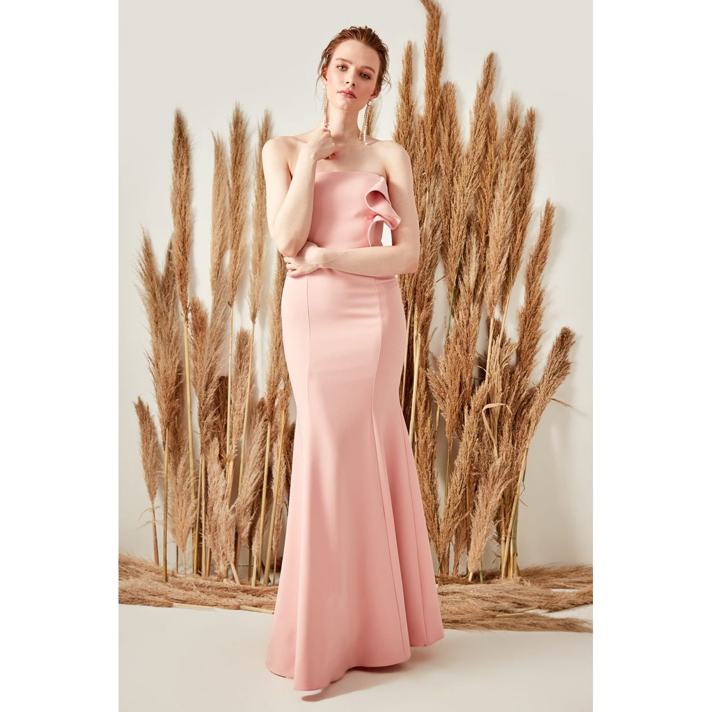 Trendyol Powdered Collar Detailed Dress