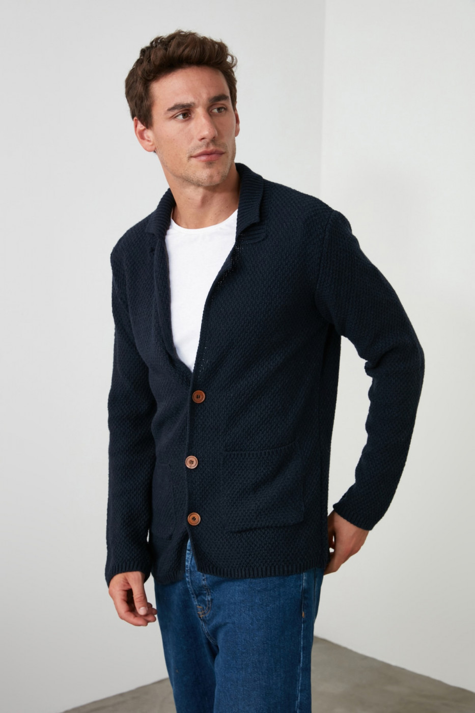 Trendyol Navy Men's Knitwear Cardigan