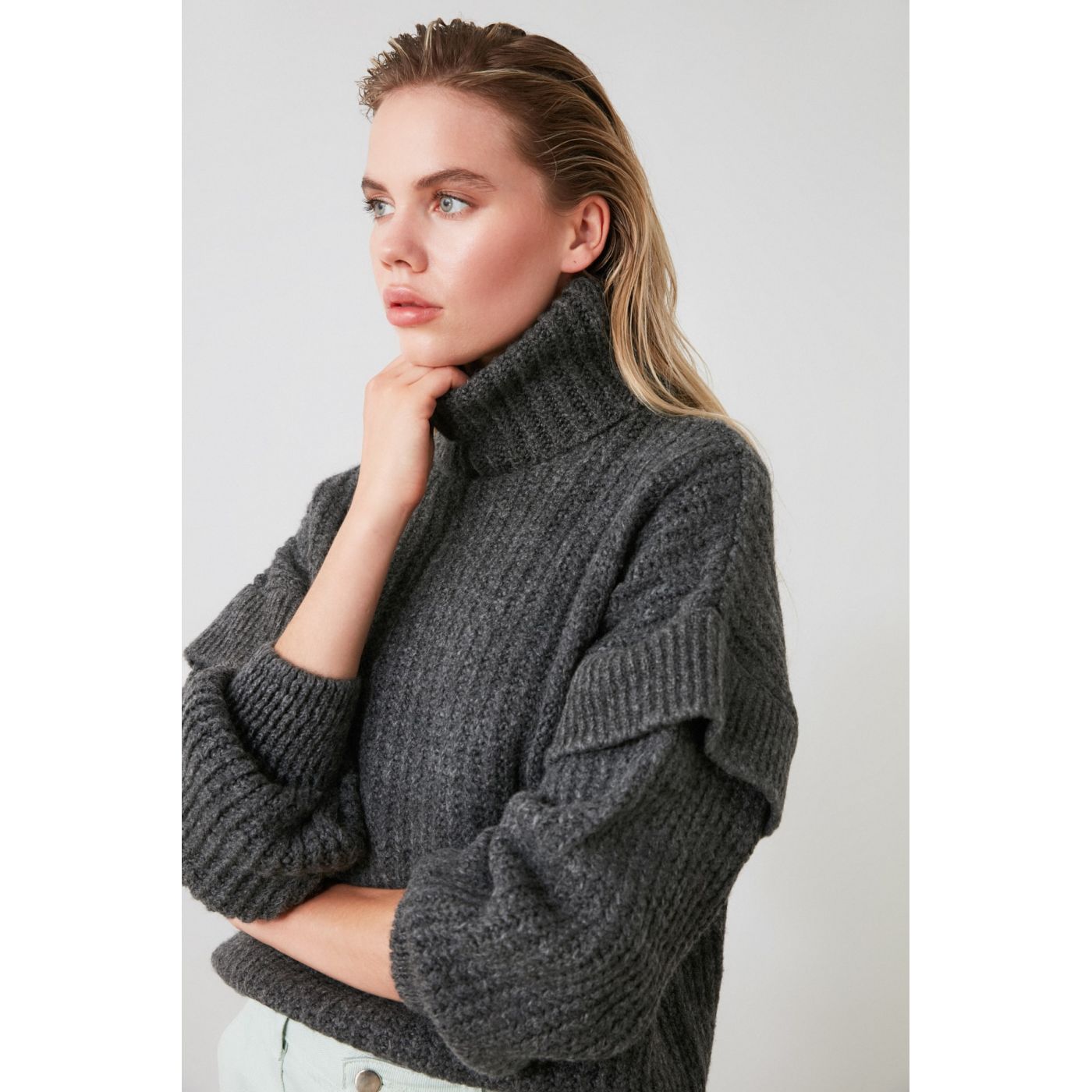 Trendyol Anthracite Bogazk Cossack
