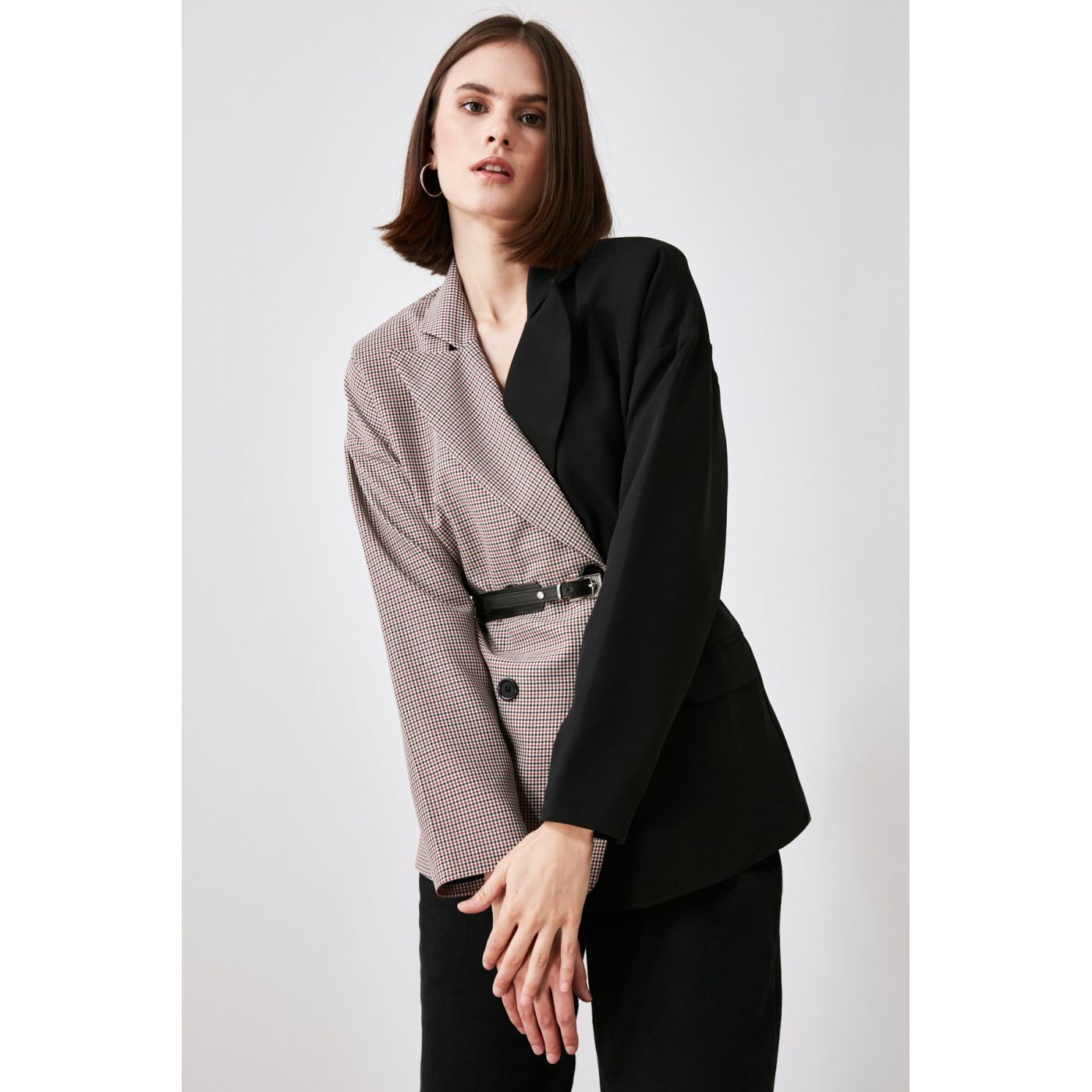 Trendyol MulticolorEd Belt Jacket
