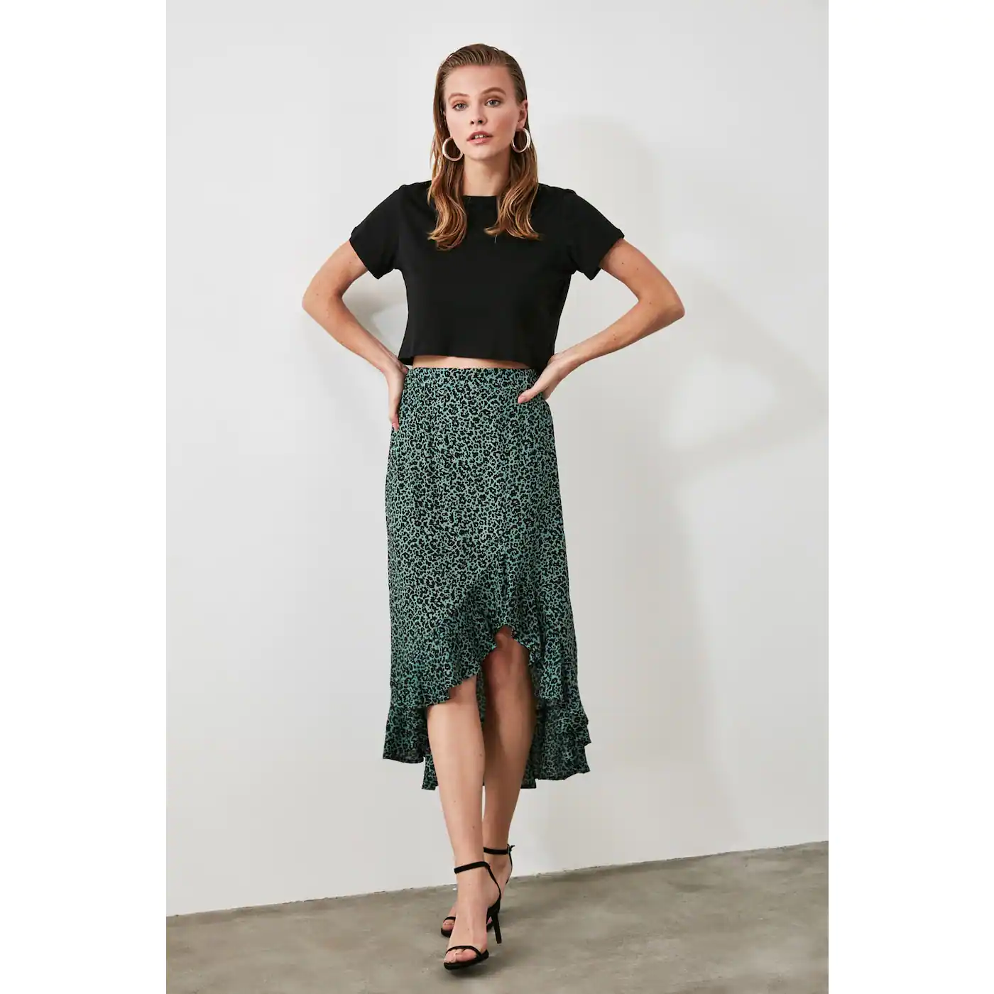 Trendyol Mint Slit Skirt