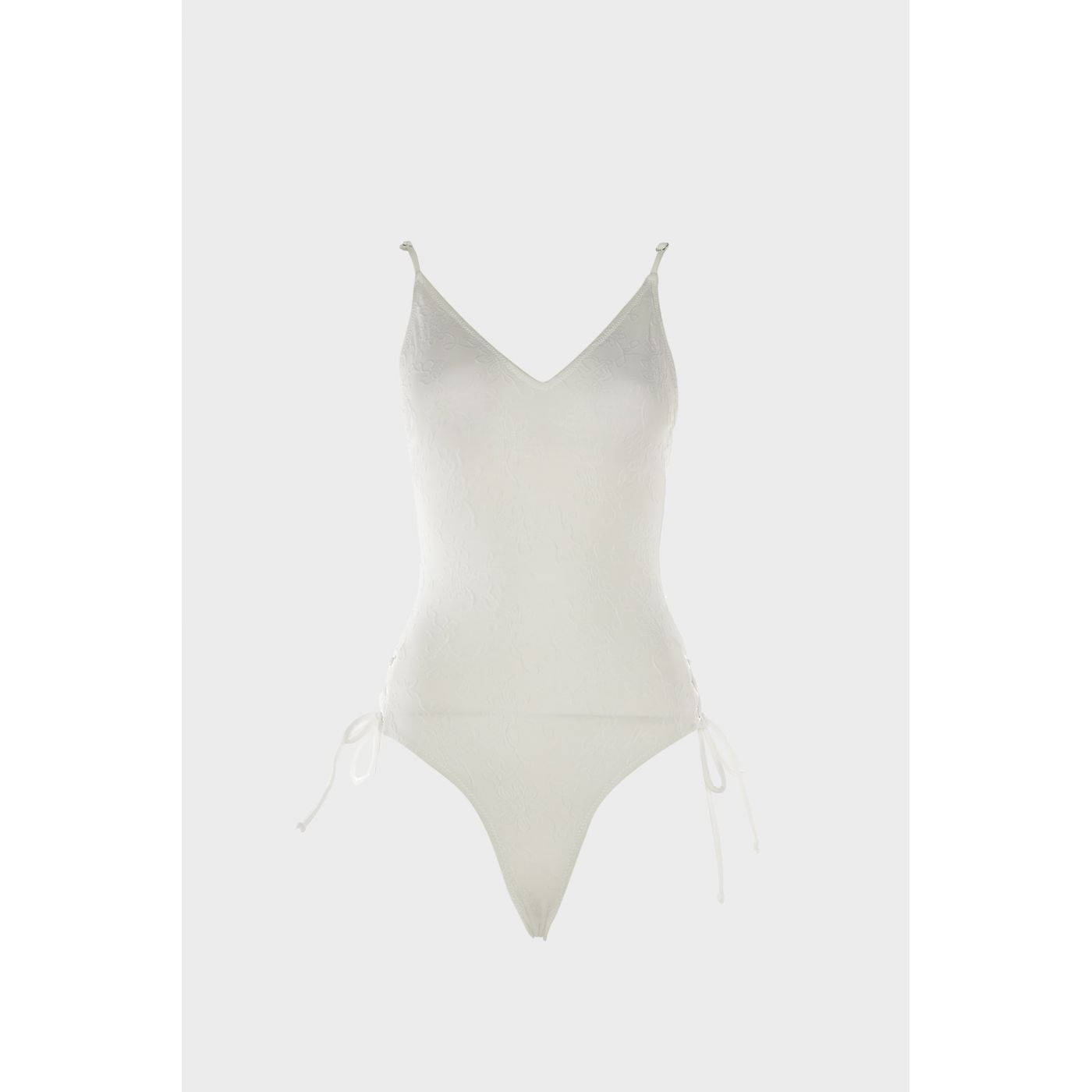 Trendyol White Sides Tied Swimsuit