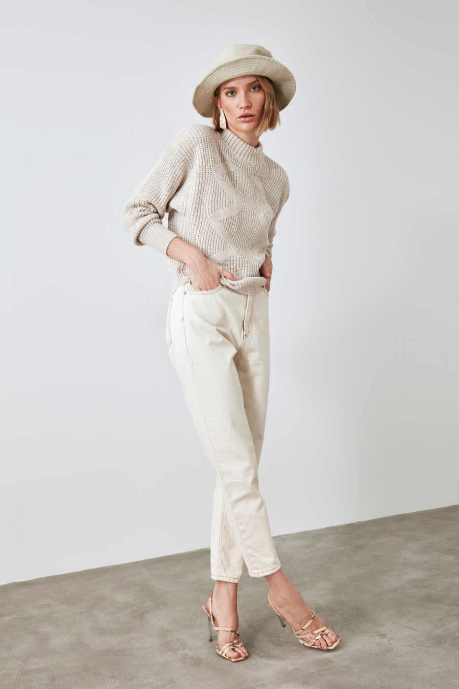 Trendyol Stone Knitted Knitted Knitwear Sweater