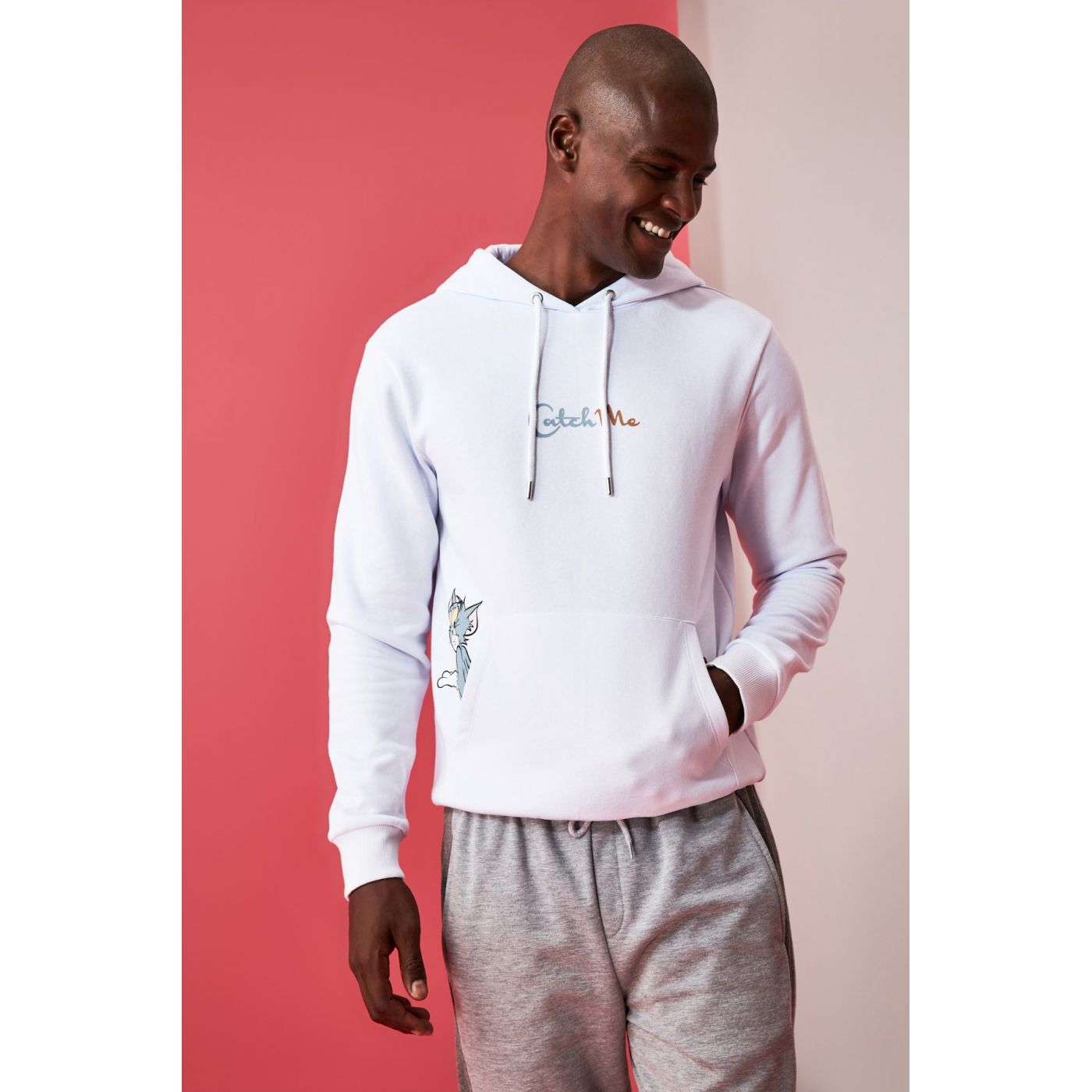 Trendyol White Male Licensed Regular Fit Sweatshirt