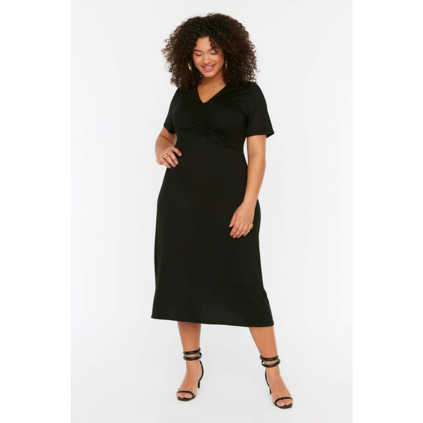 Trendyol Skater Relaxed Fit Woven Plus Size Dress Vestido Para Mujer