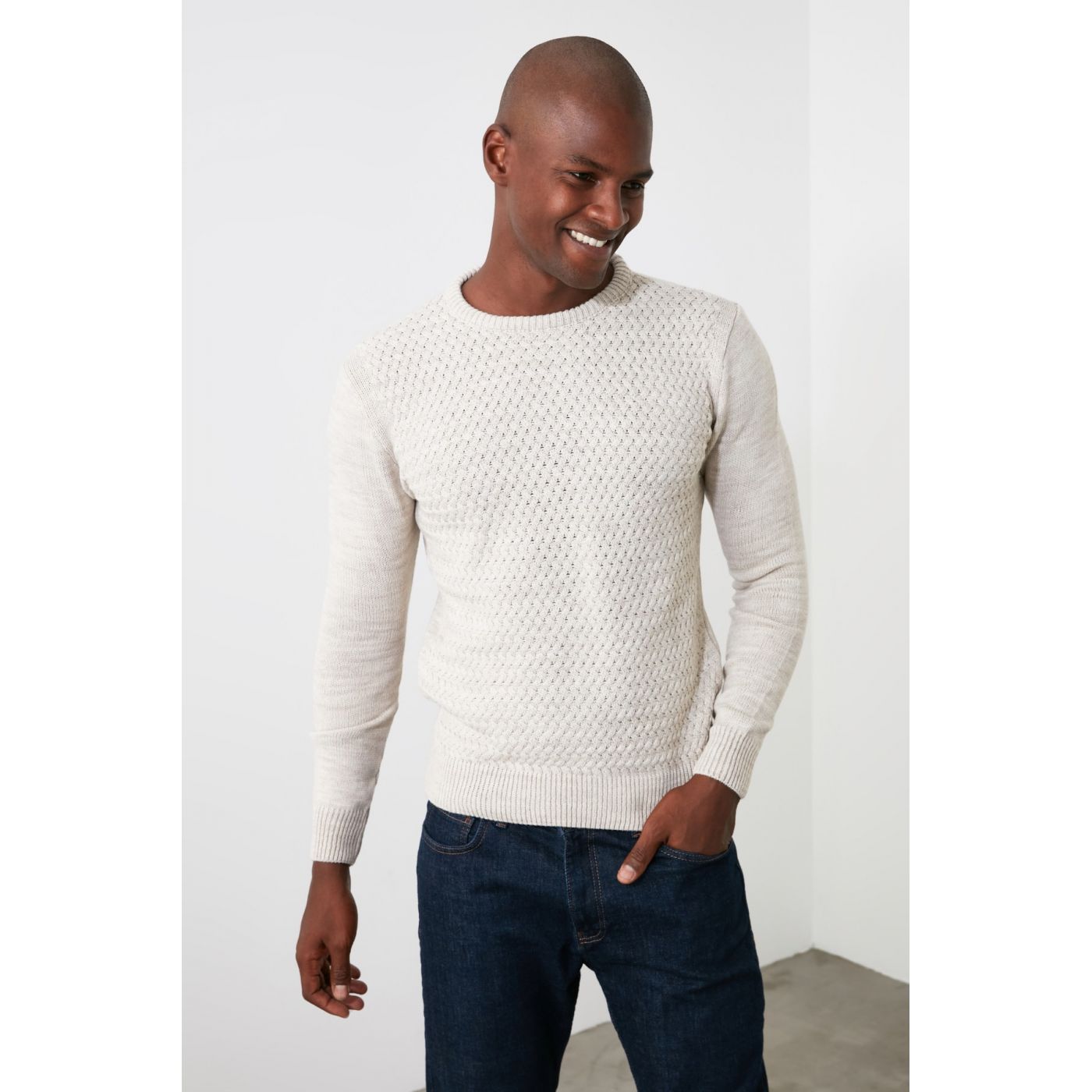 Trendyol Beige Men's Sweater