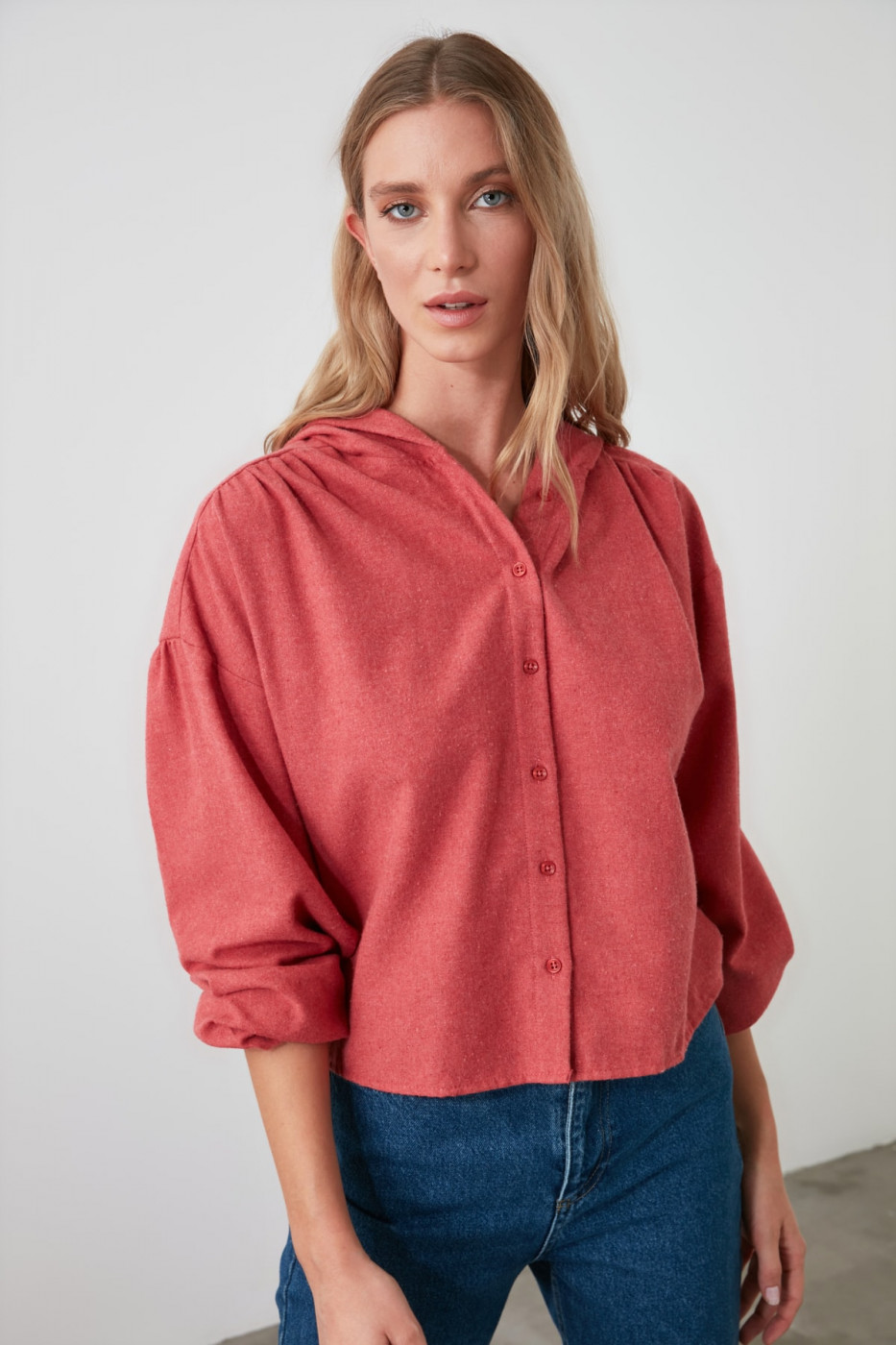 Trendyol Tile Baggy Cut Shirt