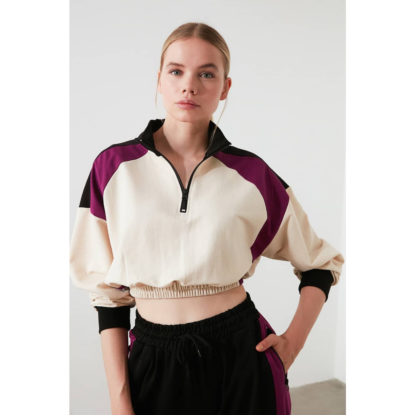 Trendyol Myrberry Color Block Sports Sweatshirt