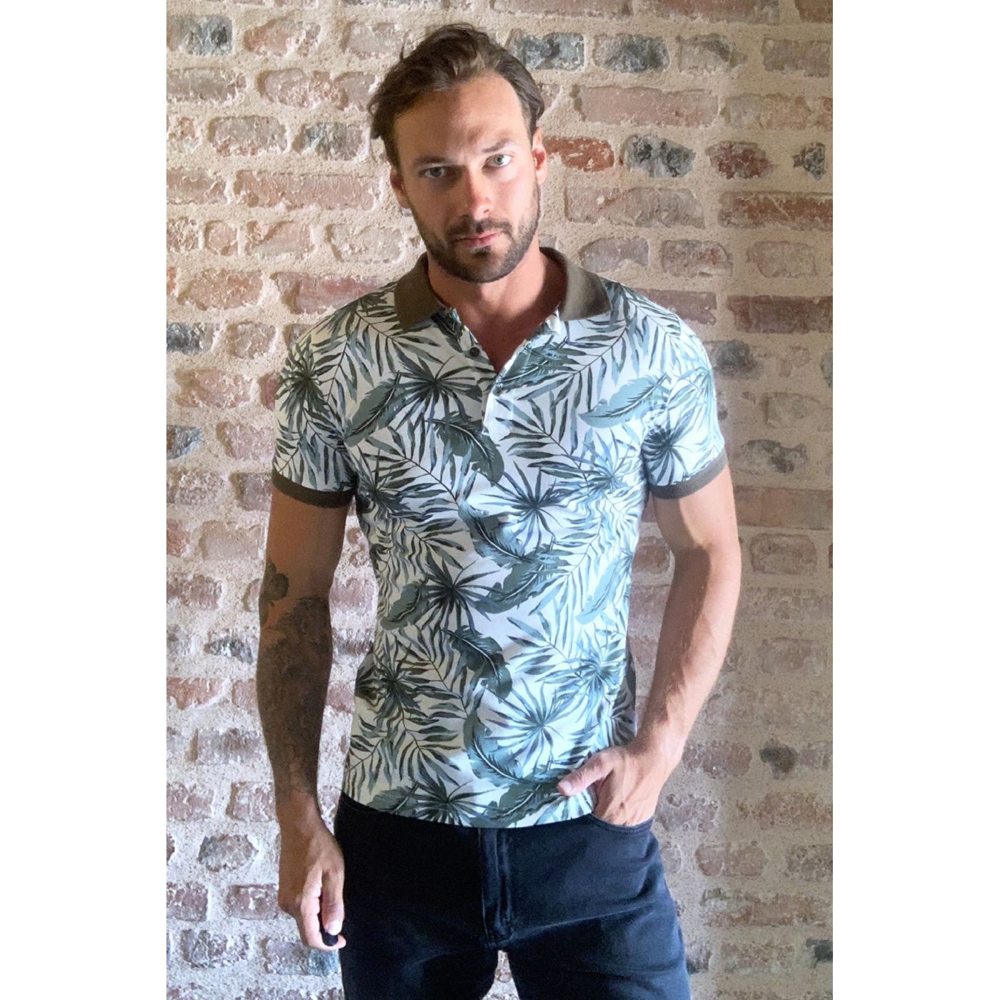 Trendyol Green Men Polo Collar T-shirt