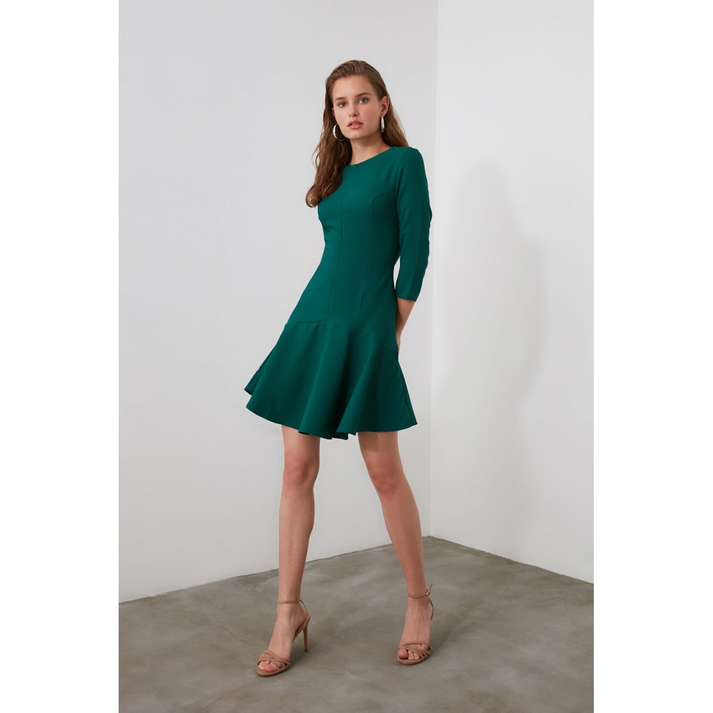 Trendyol Green Zipper Detailed Volli Dress