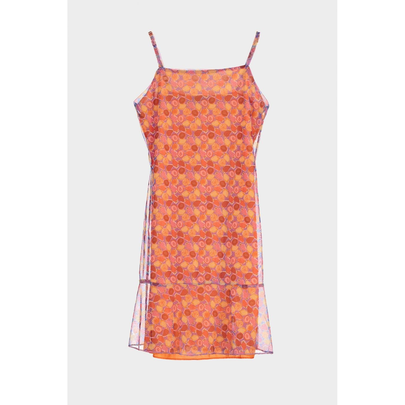 Trendyol MultiColored Fruit Patterned Tulle Knitting Dress