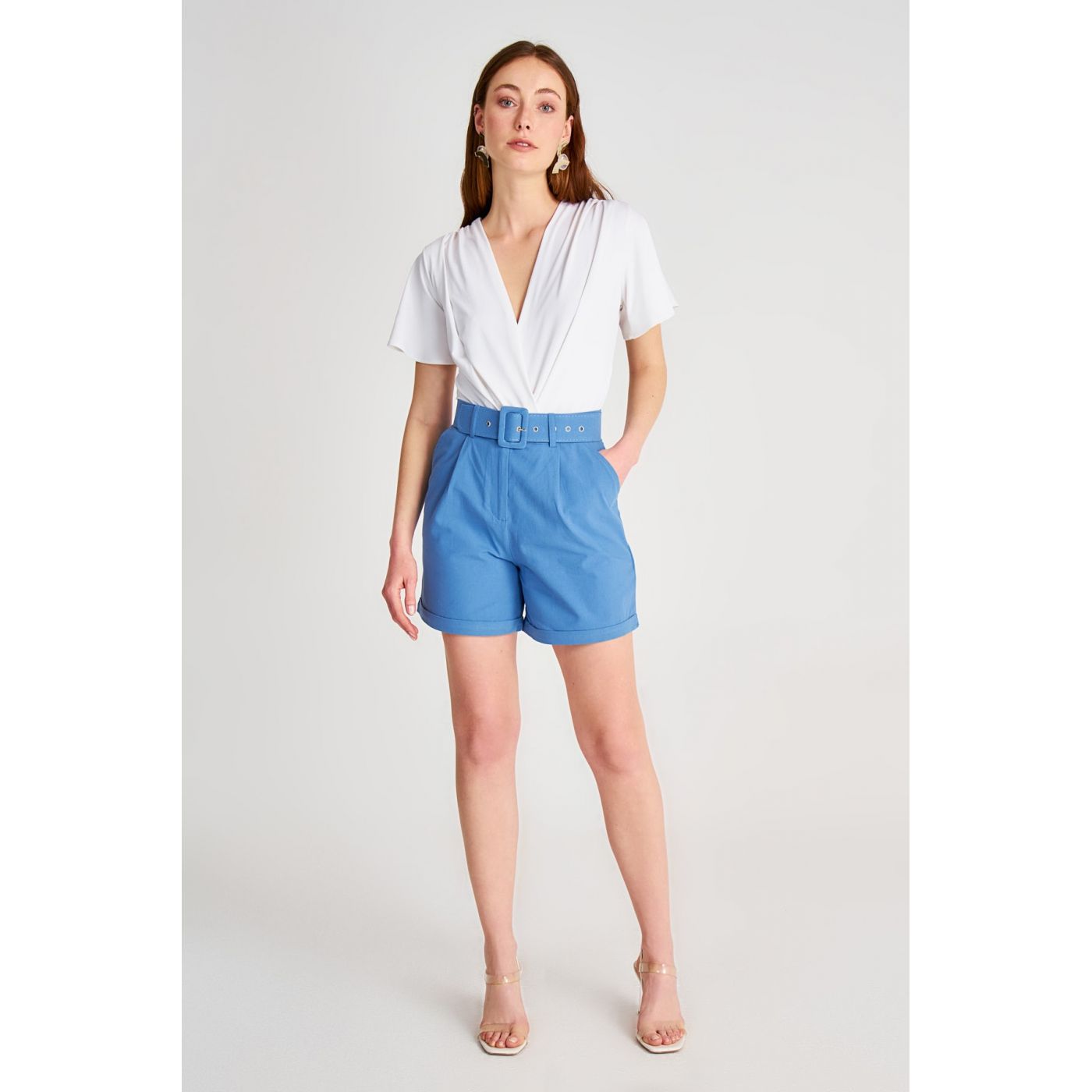Trendyol Blue Belt Detailed Shorts & Bermuda