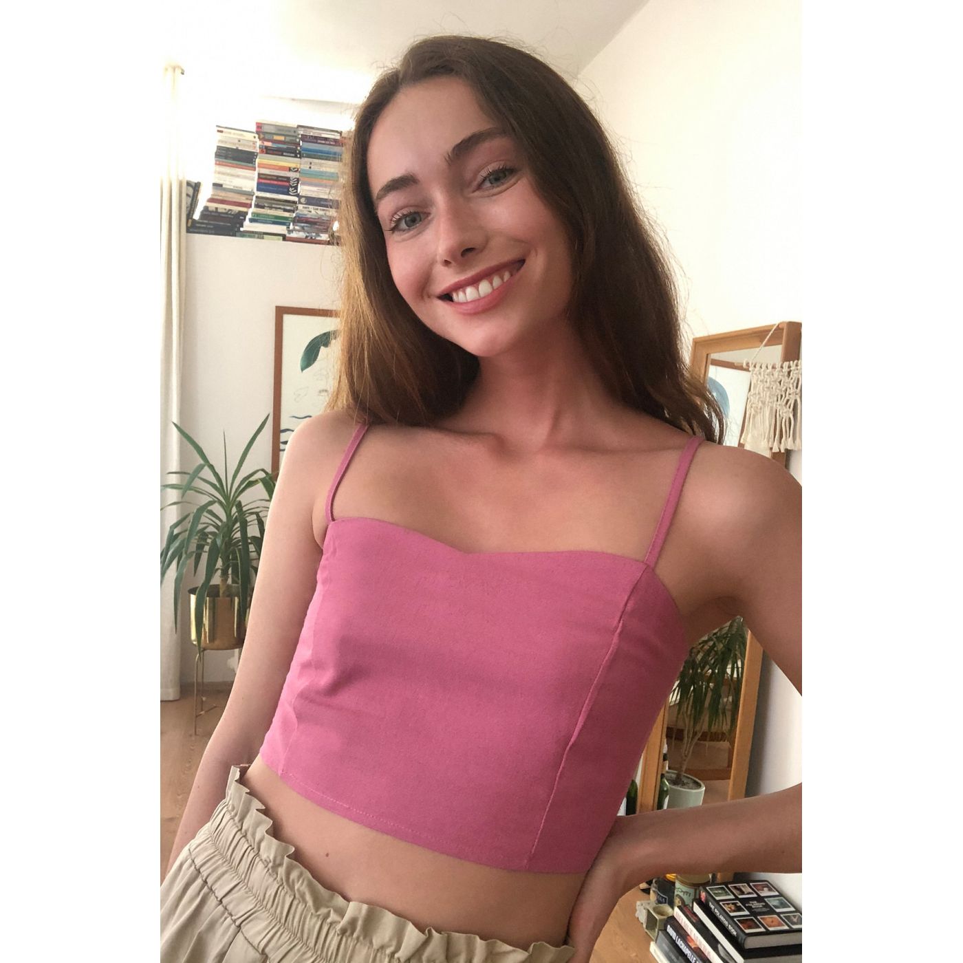 Trendyol Pink Linen Blouse