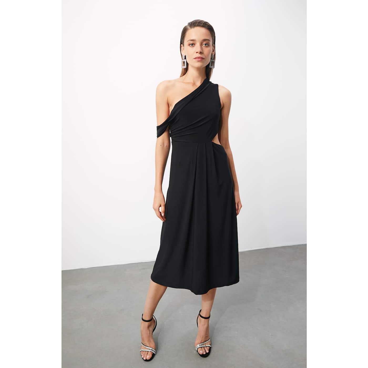 Trendyol Black Waist Duplicity Dress