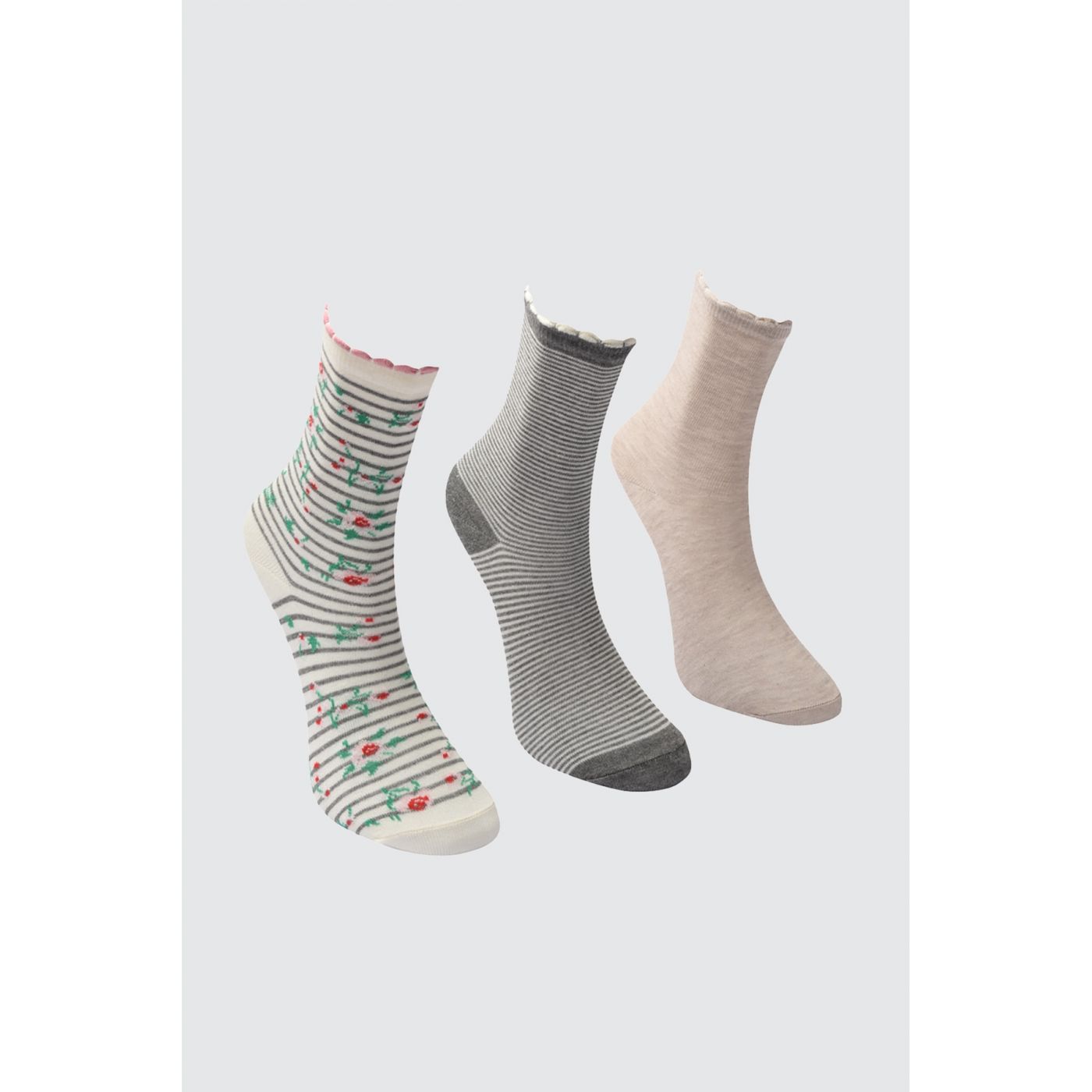 Trendyol Multicolor Patterned 3 Pack Knitted Socks