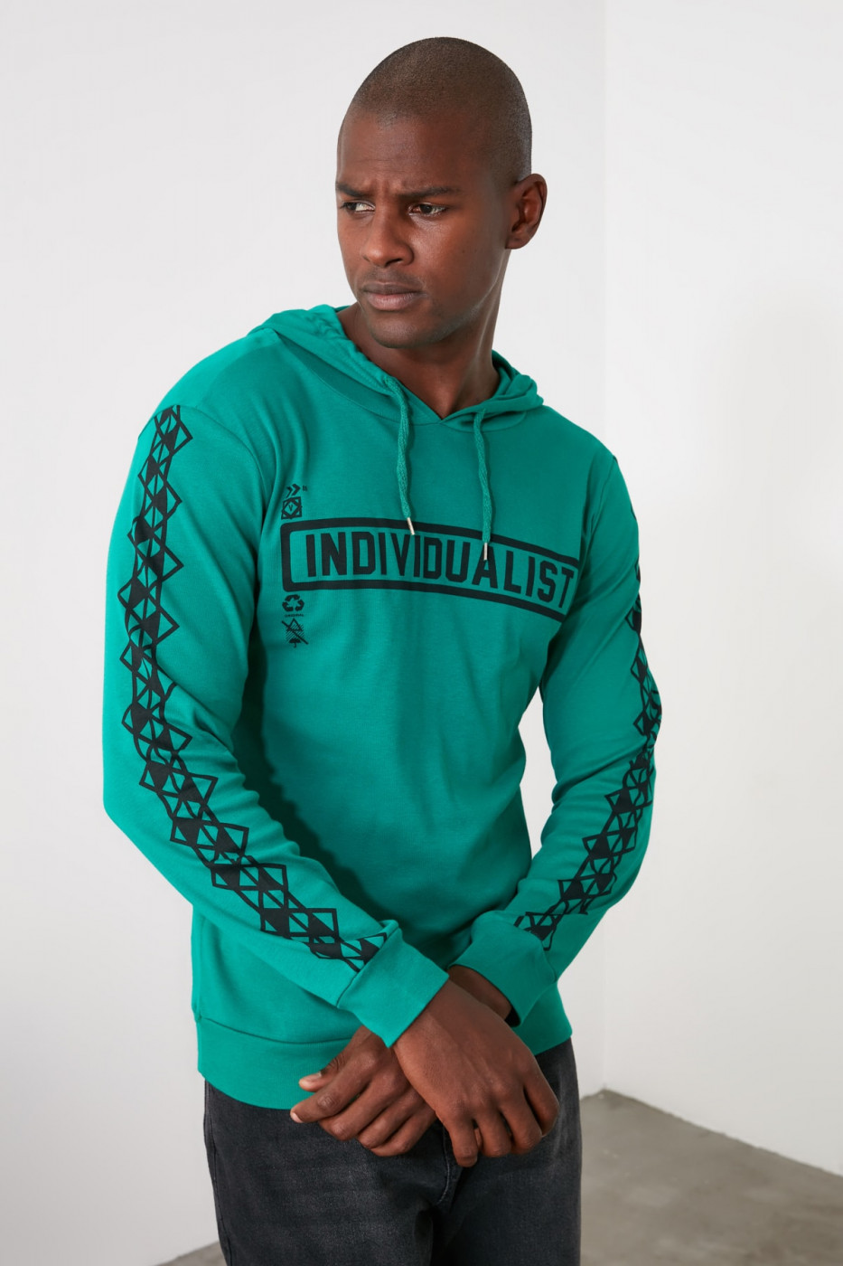 Trendyol Emerald Green Men's Long Sleeve T-Shirt