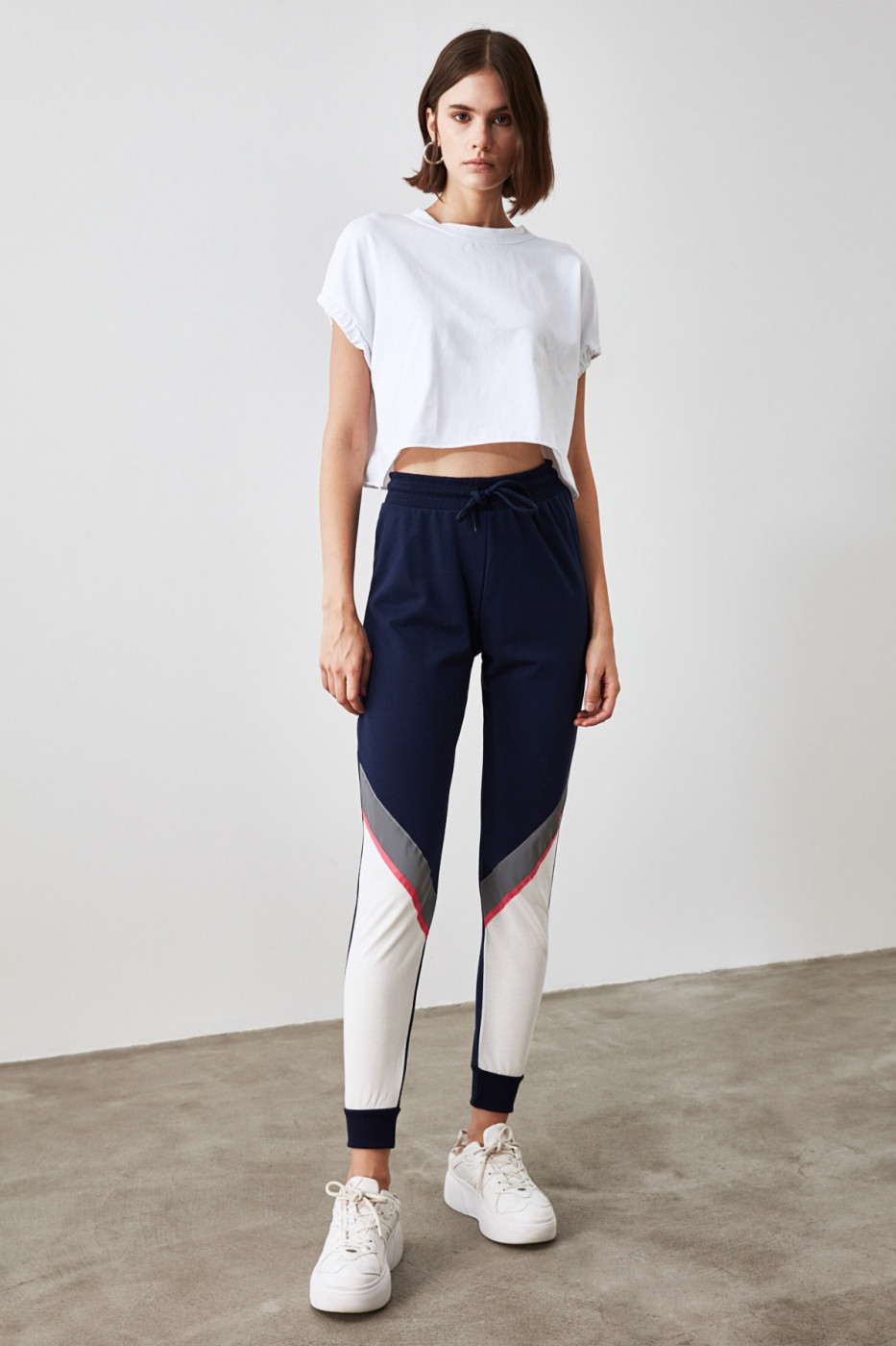 Trendyol Navy Reflector Detailed Basic Jogger Knitted Tracksuit bottom
