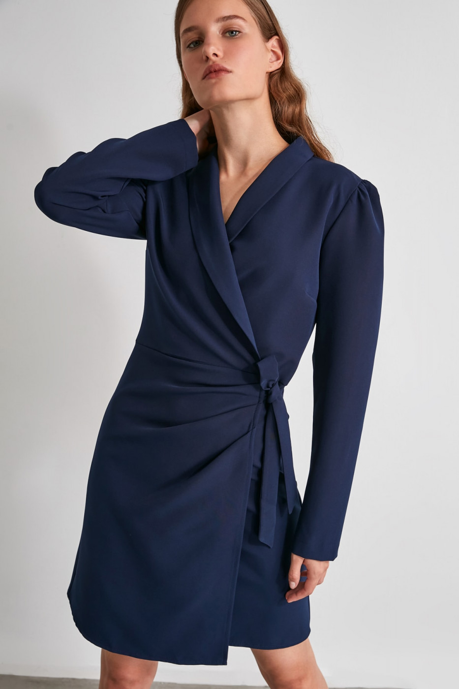 Trendyol Navy Clamping Detailed Dress