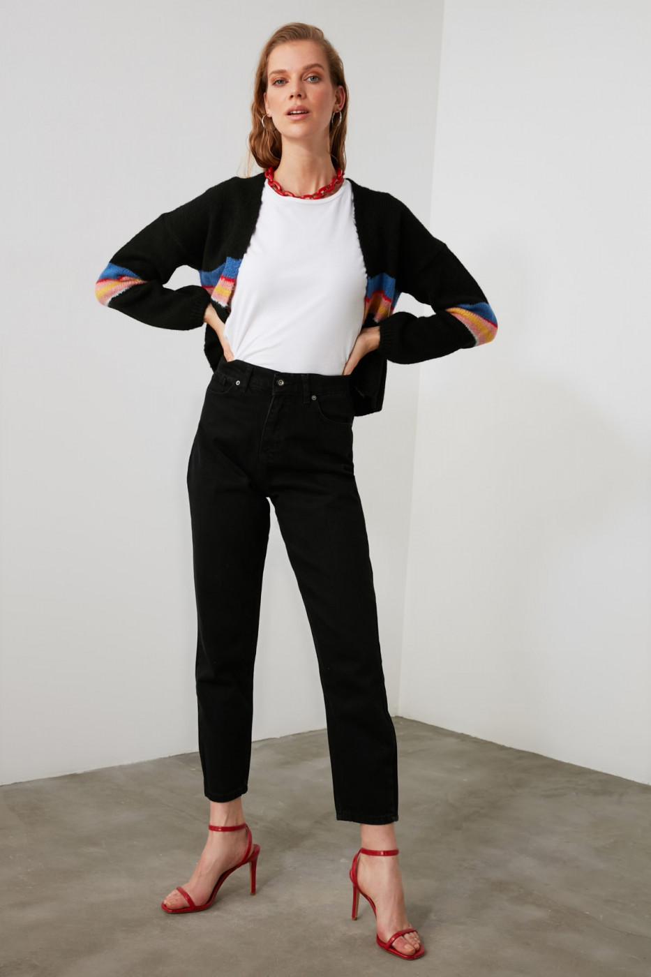 Trendyol Black High Waist Mom Jeans