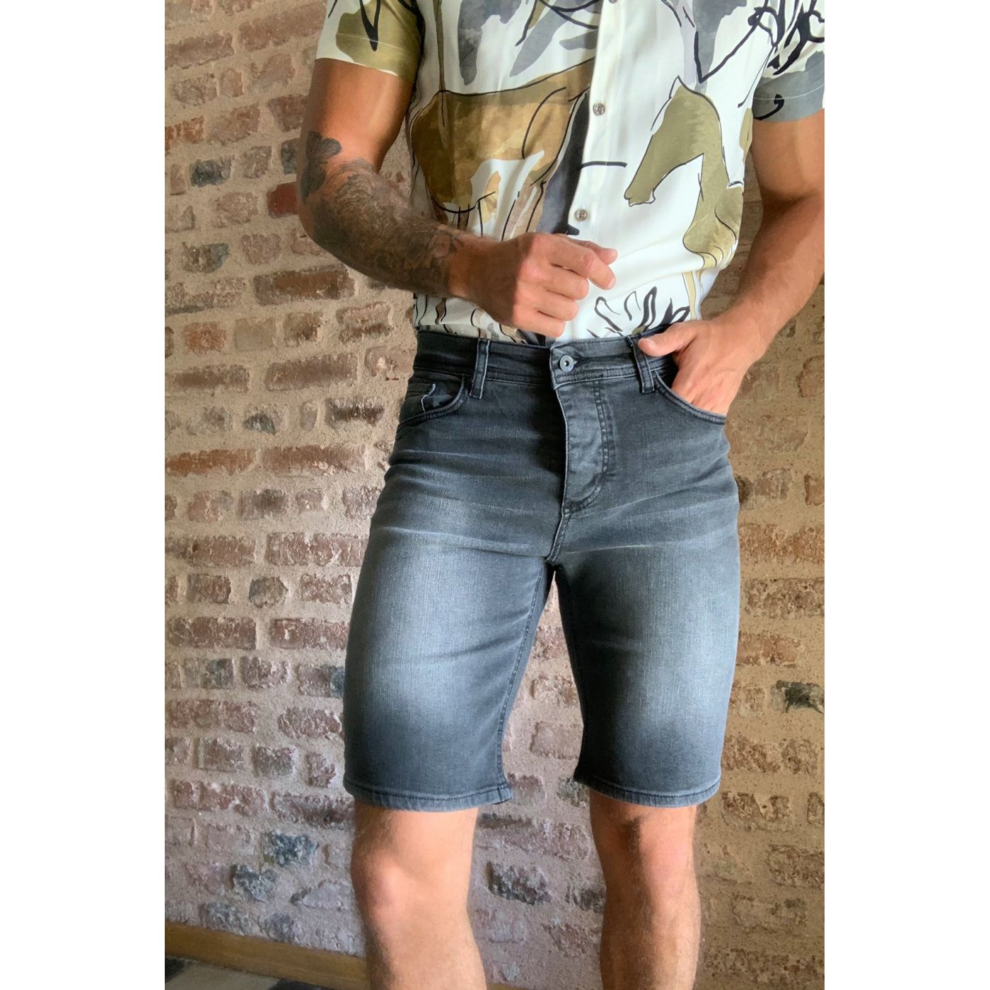 Trendyol Anthracite Men Denim Shorts & Bermuda