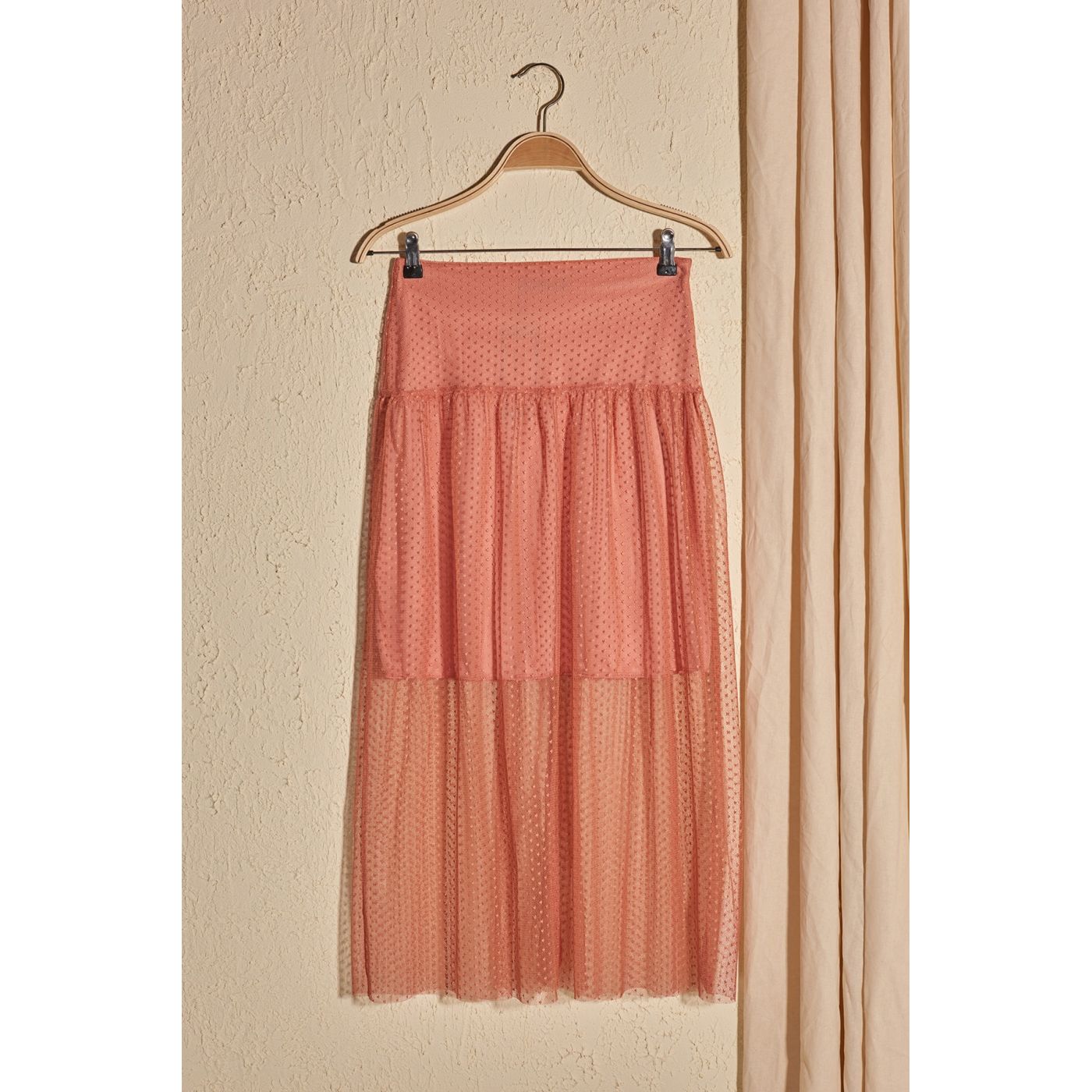 Trendyol Copper Tulle Knitted Skirt