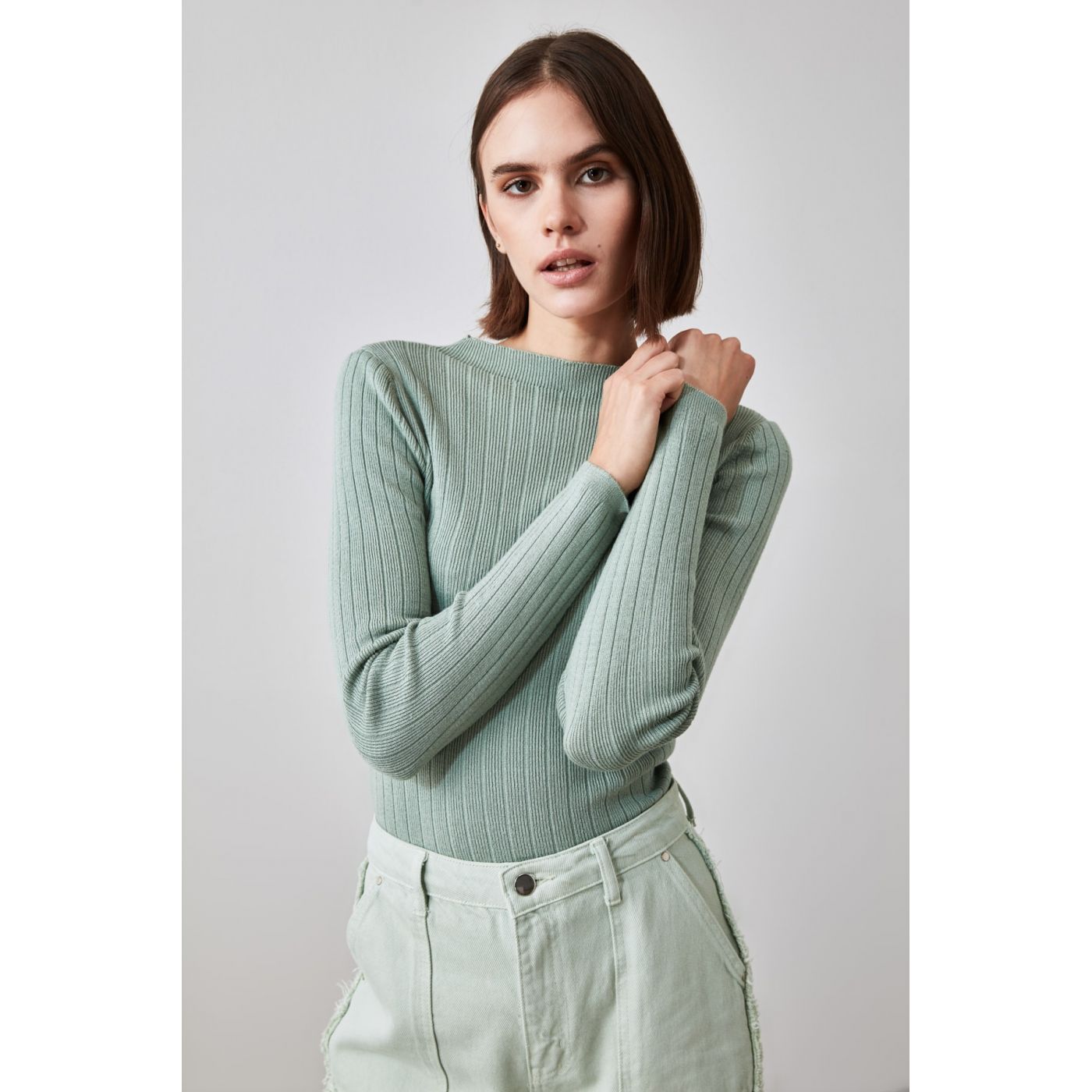Trendyol Mint Wick Knitwear Sweater