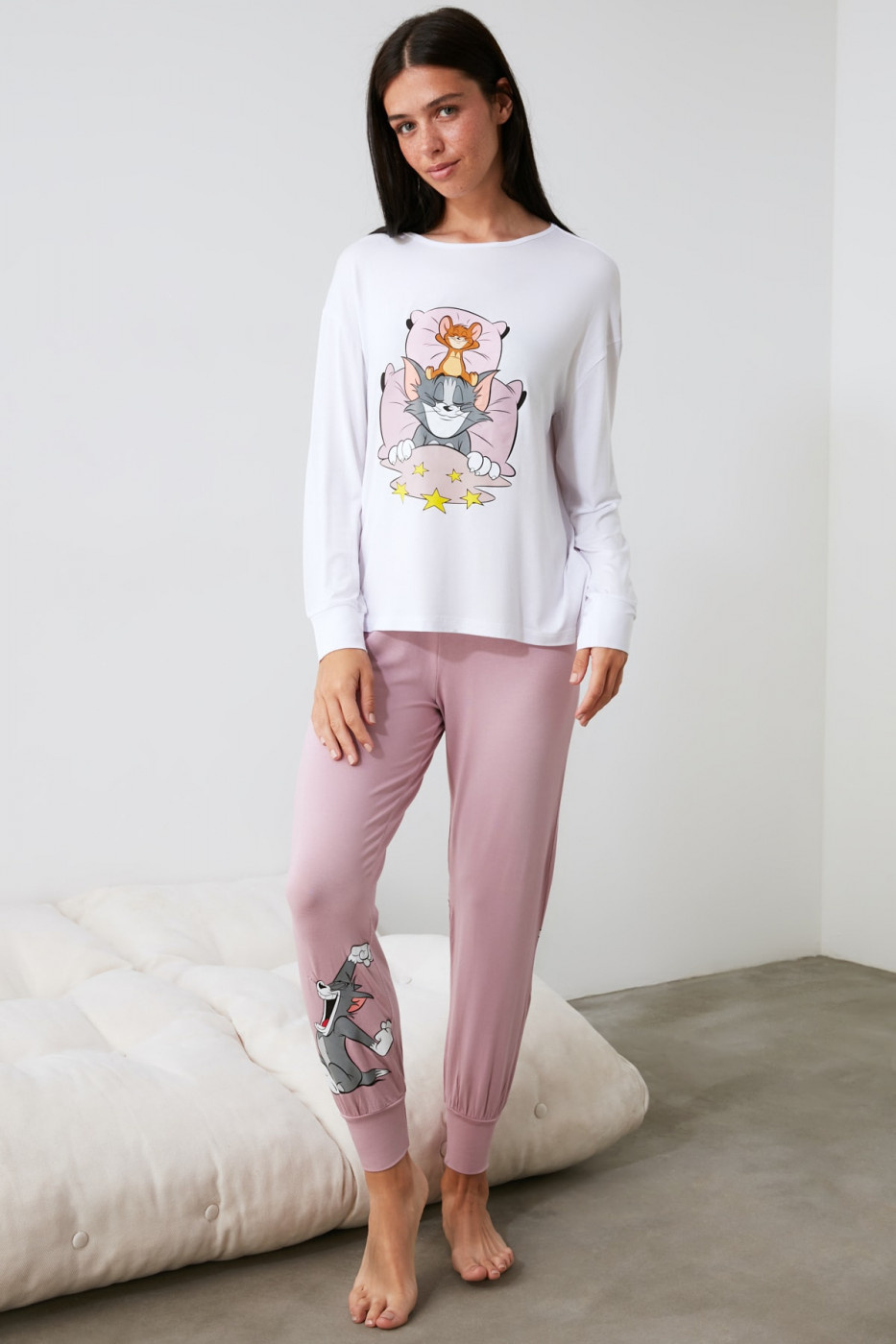 Trendyol Tom&Jerry Printed Knitted Pajama Set