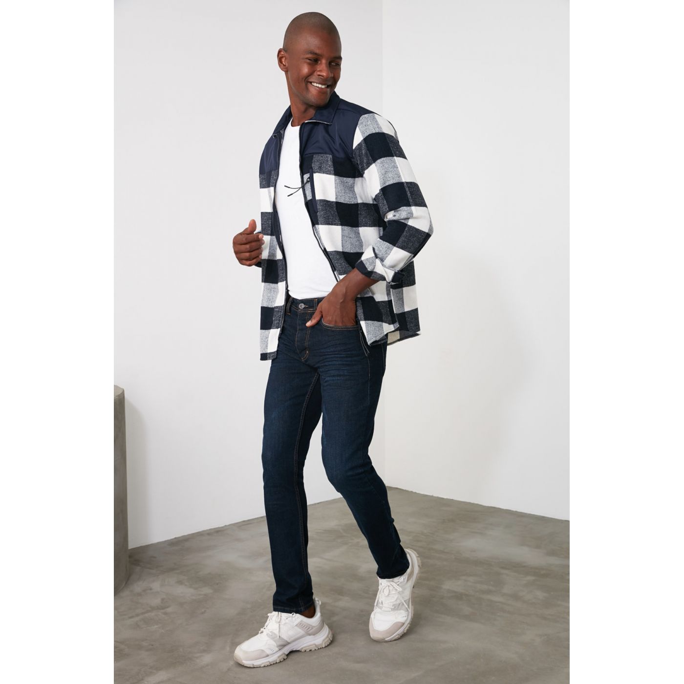 Trendyol Skinny Jeans with Navy Male Crash