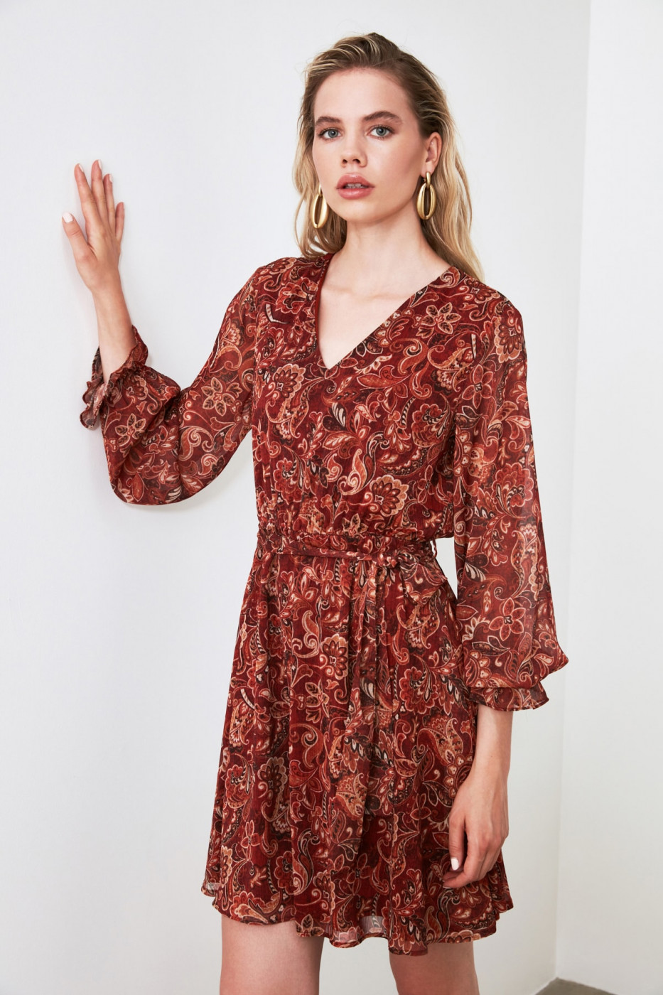 Trendyol Tinmel Waist Ruffle Dress