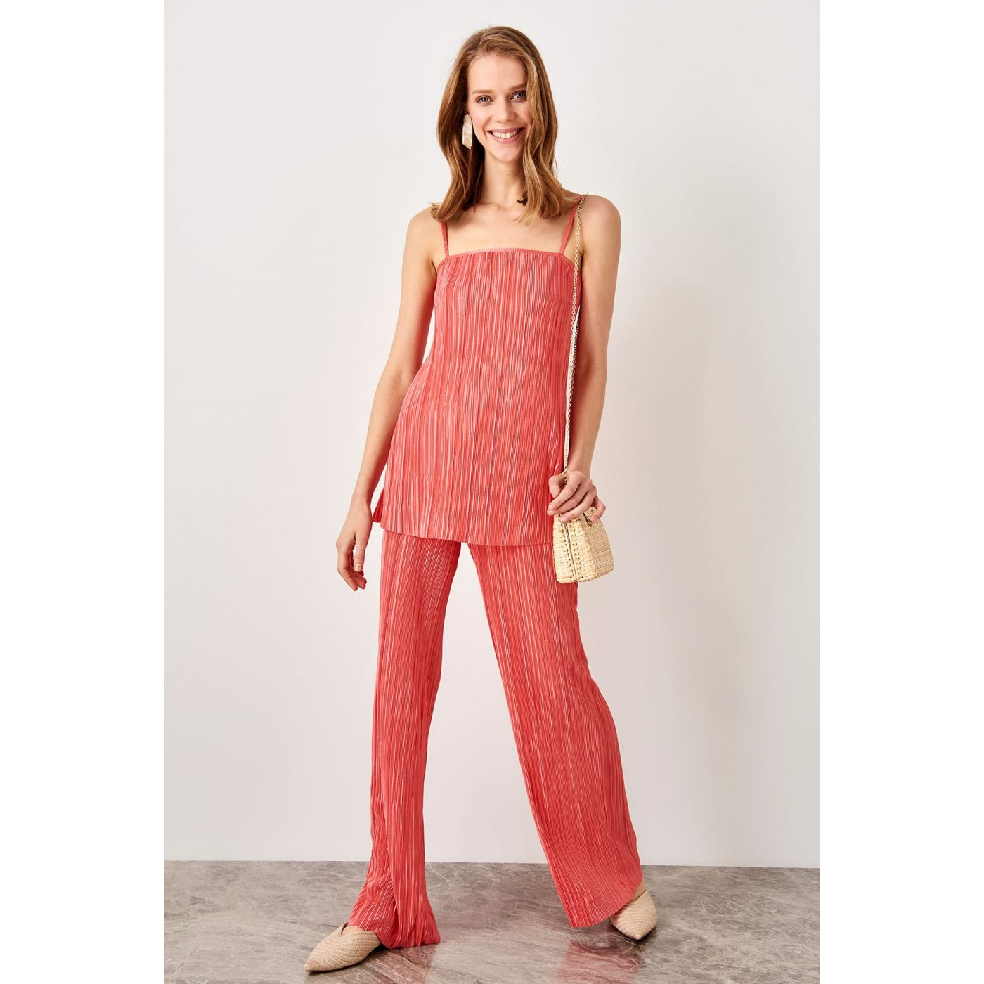 Trendyol Coral Pilise Knit Pant