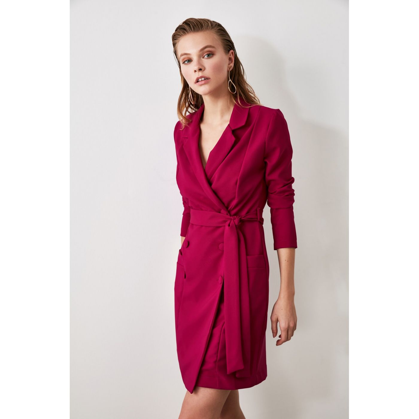 Trendyol Mymd Belted Jacket Dress