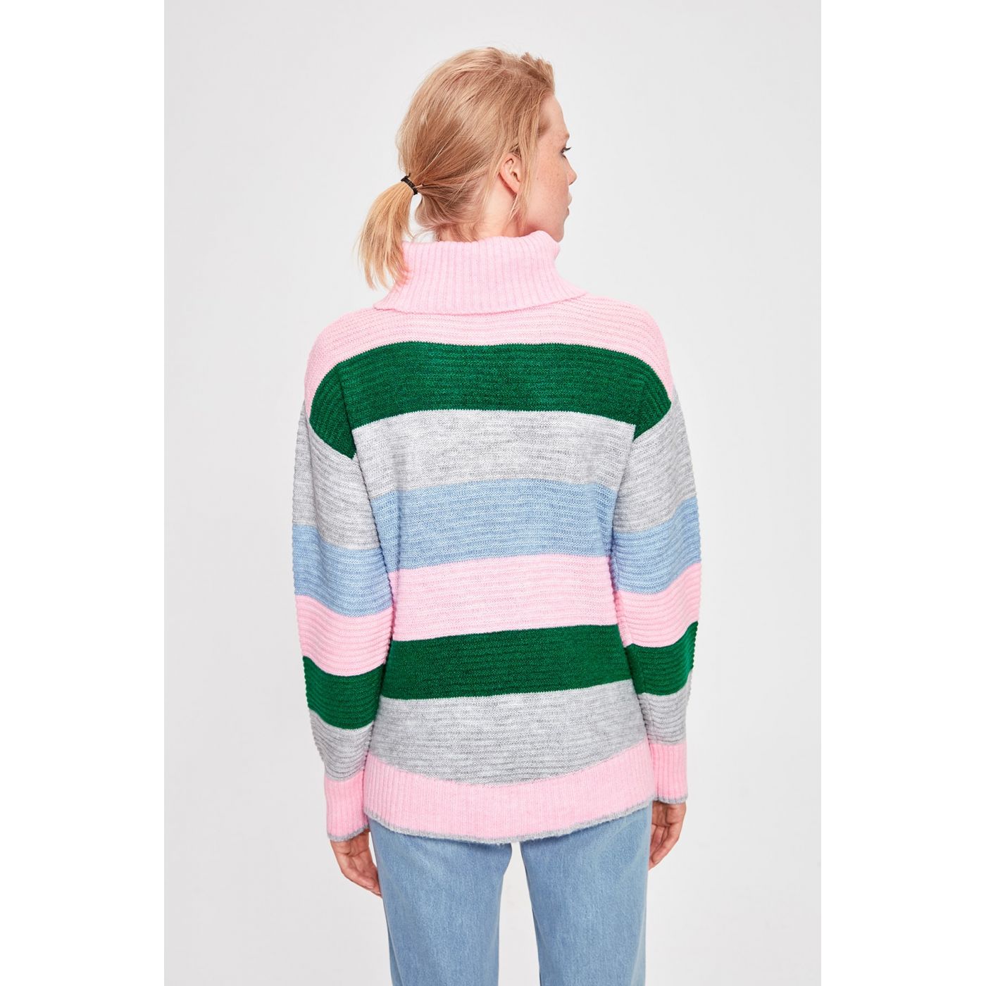 Trendyol Pink Color Striped Sweater
