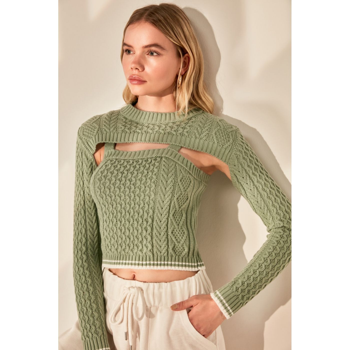 Trendyol Mint Dual-Use Knit Sweater