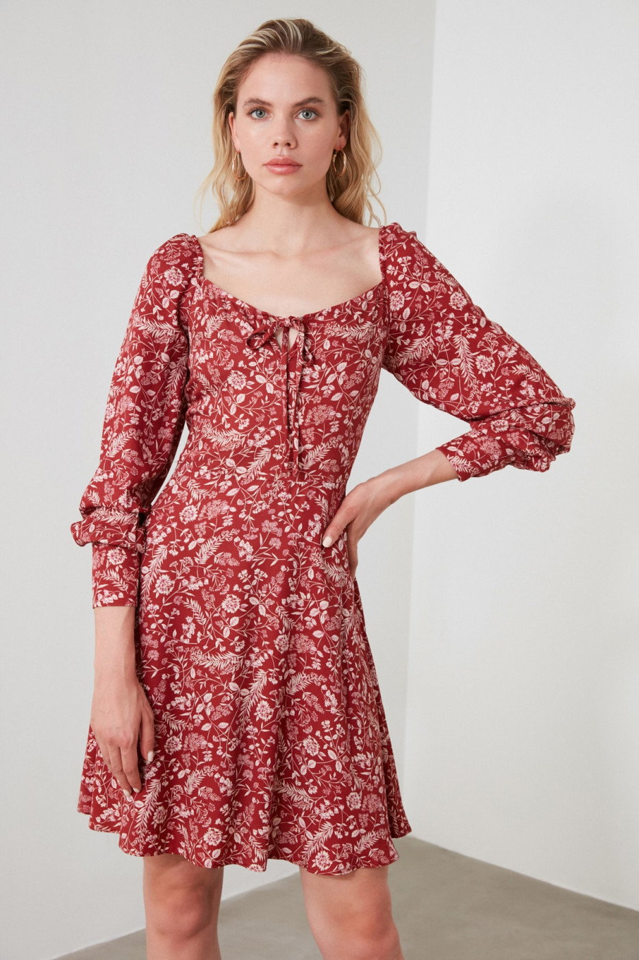 Trendyol Red Binding Detailed Dress