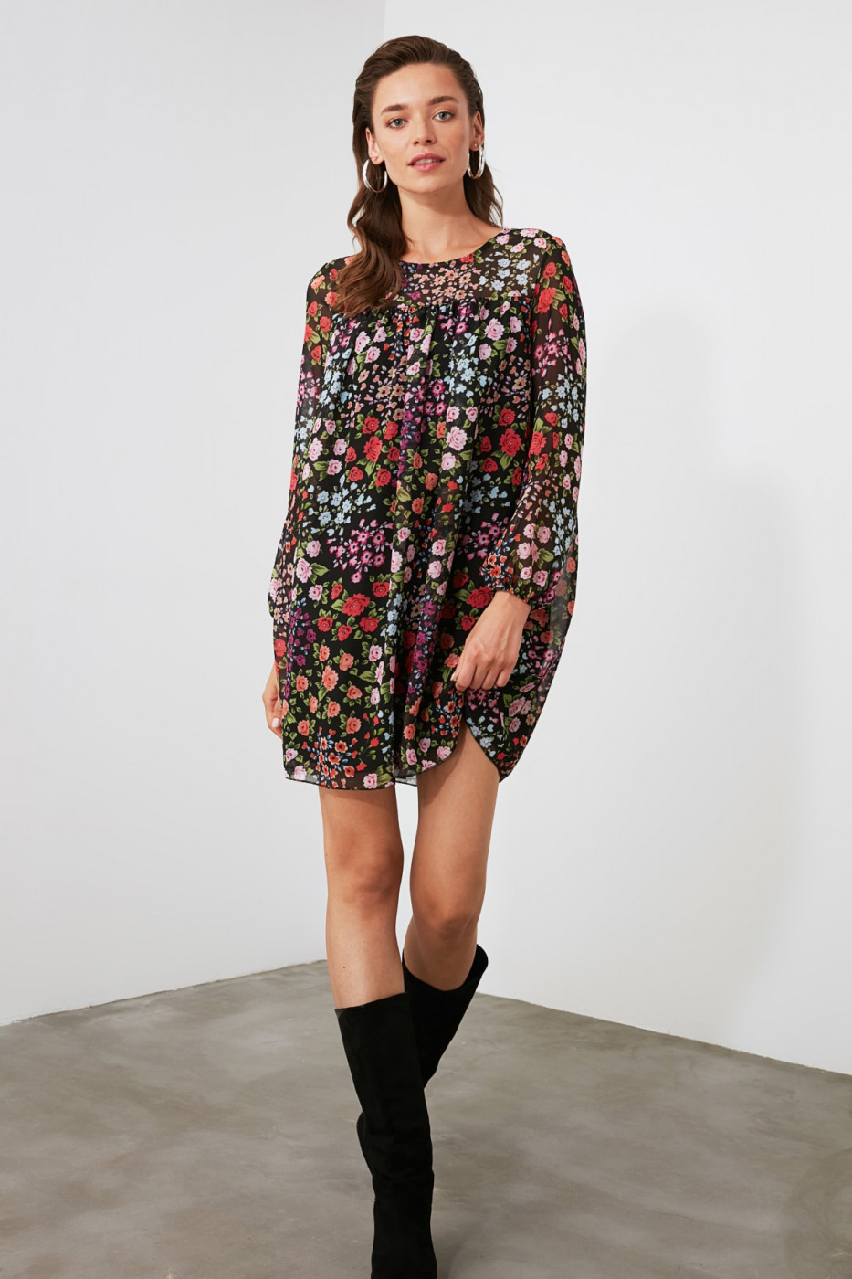 Trendyol Multi-Color Patterned Wide Cut Dress