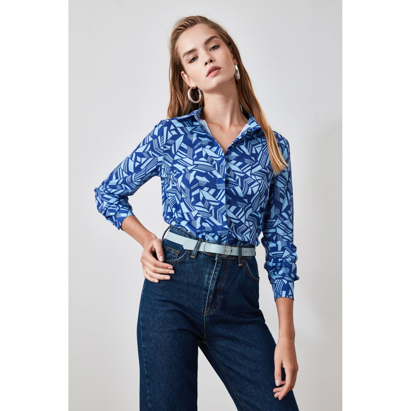 Trendyol Navy Patterned Blouse