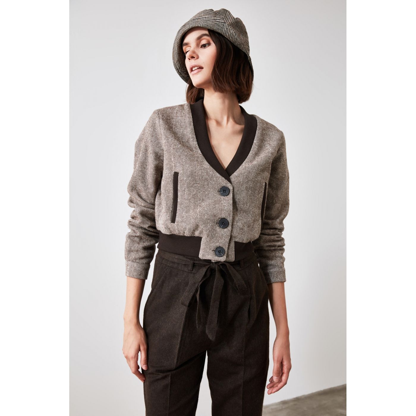 Trendyol Stone Crop Jacket