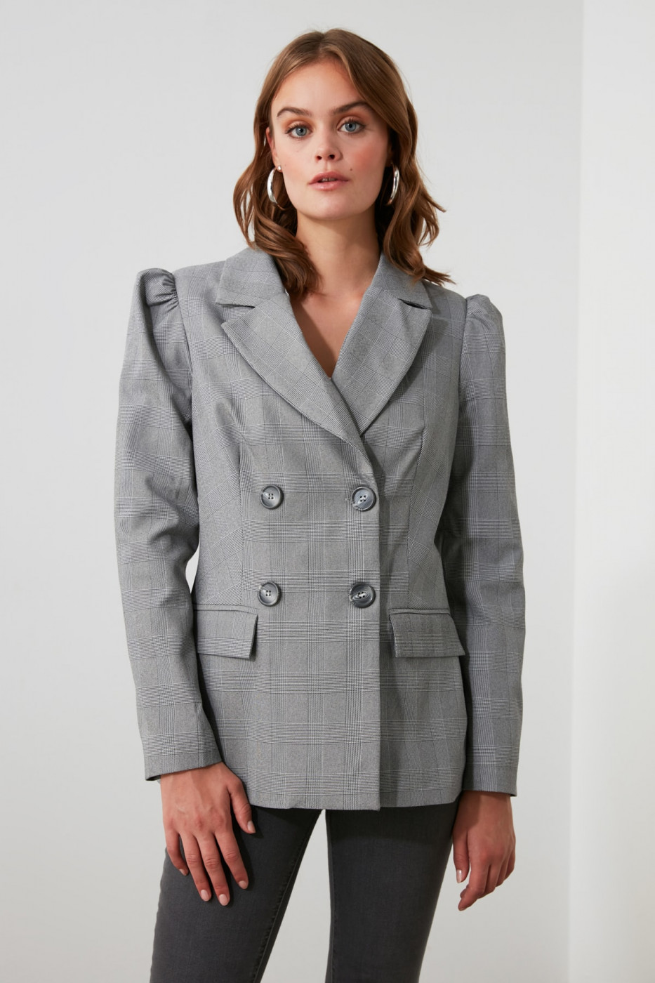 Trendyol Grey Pocket Detailed Jacket