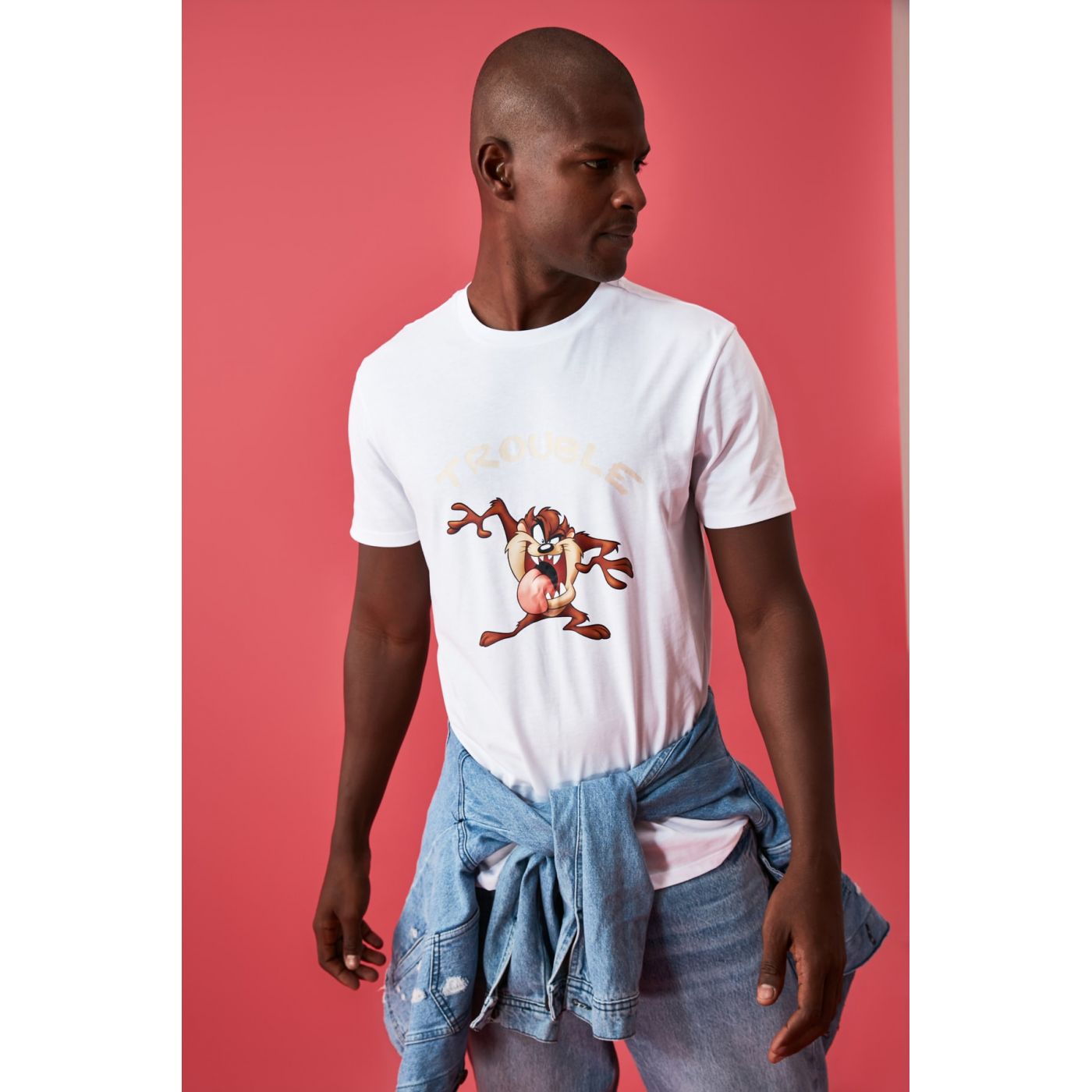 Trendyol White Male Licensed Regular Fit T-Shirt