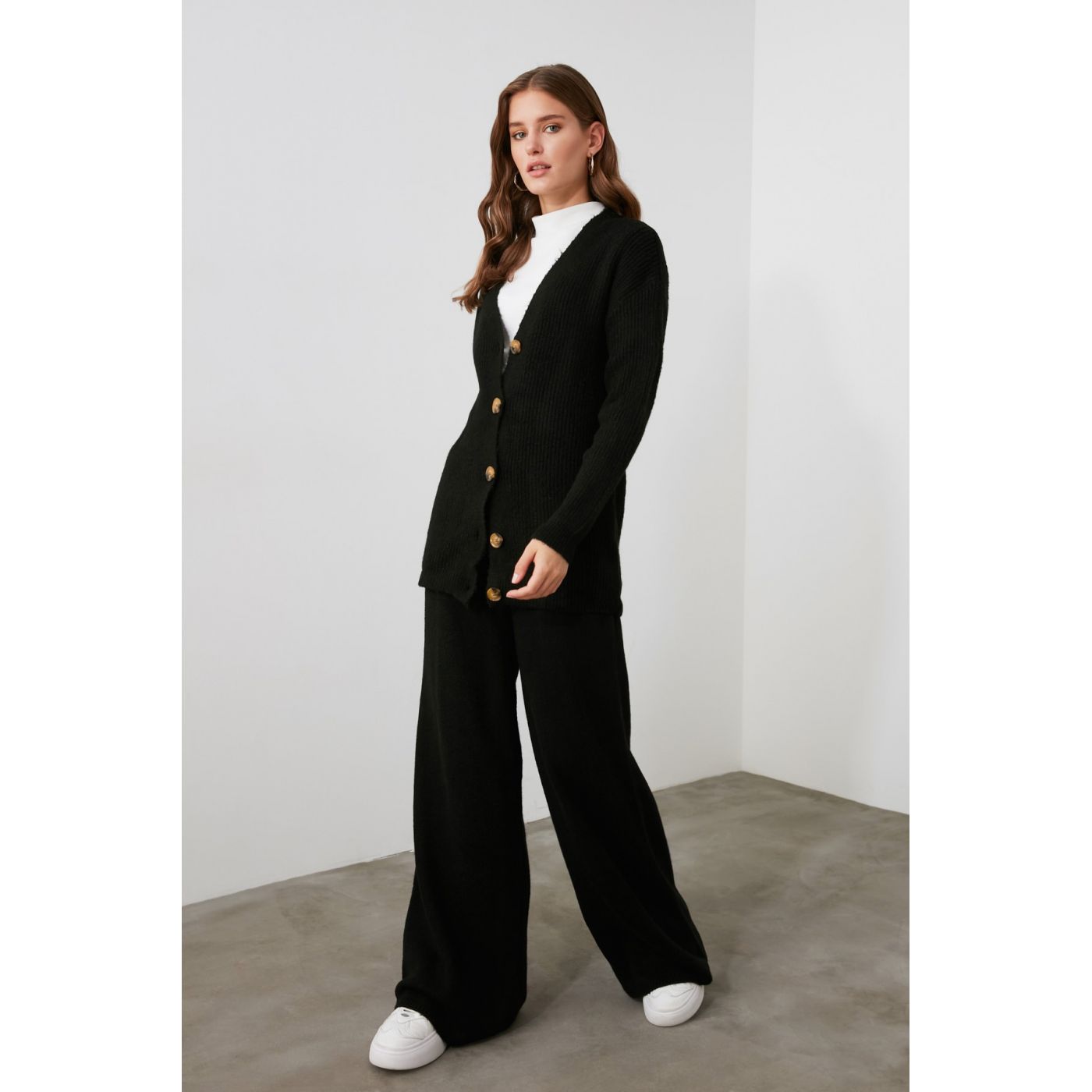 Trendyol Knitwear Pants with Elasticed Black Back