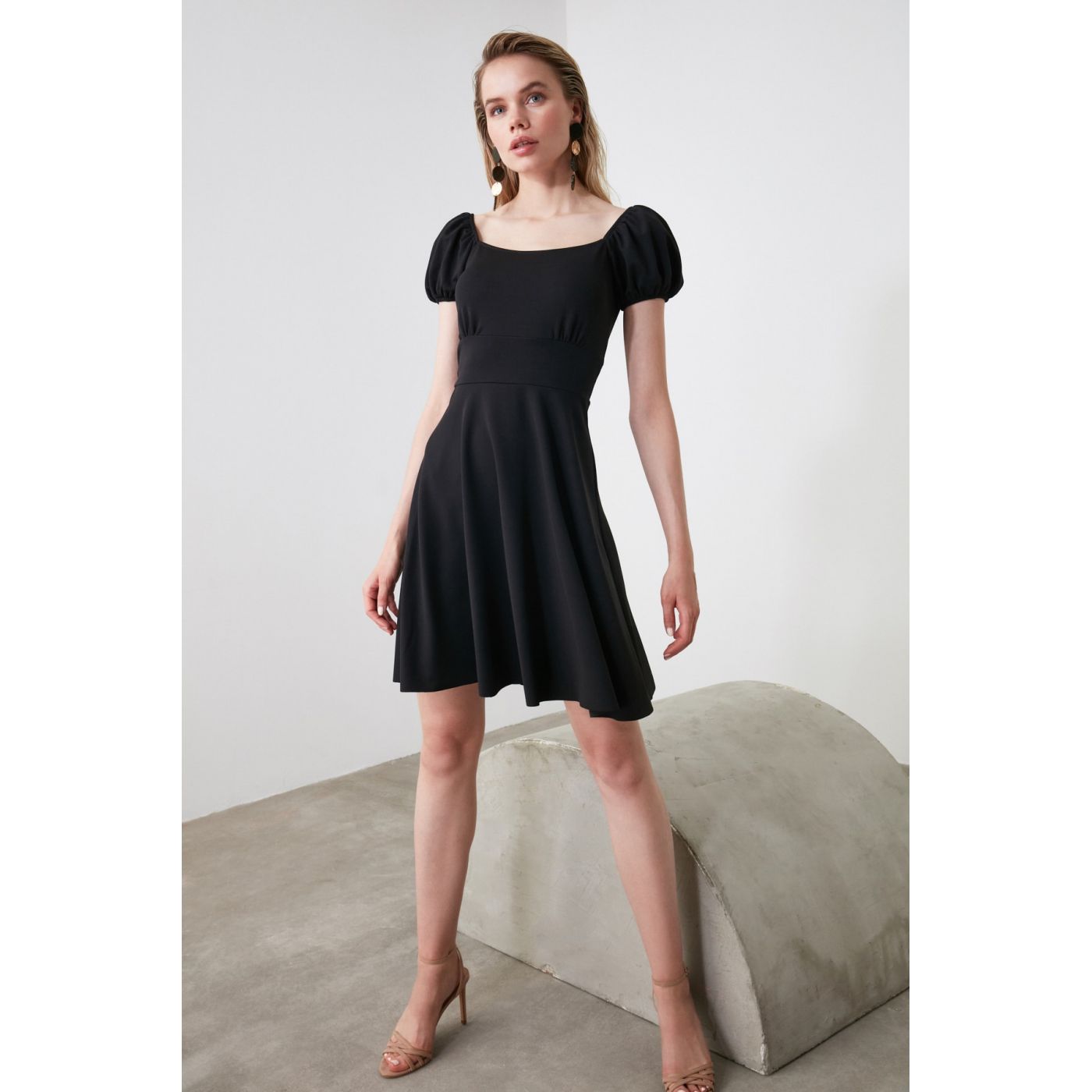 Trendyol Black Volli Shoulder Detailed Dress