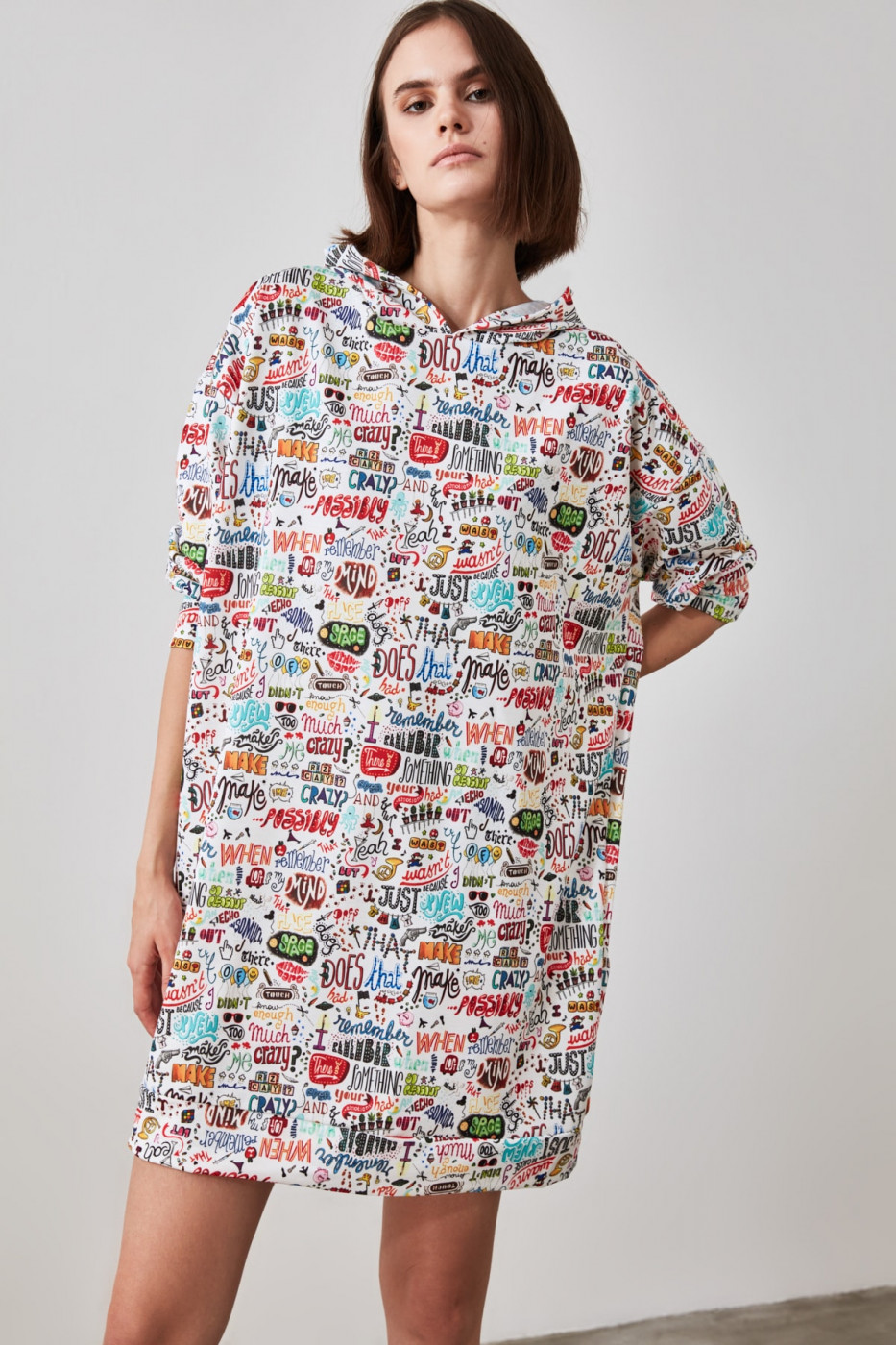 Trendyol Multicolor Printed Knitted Sweat Dress