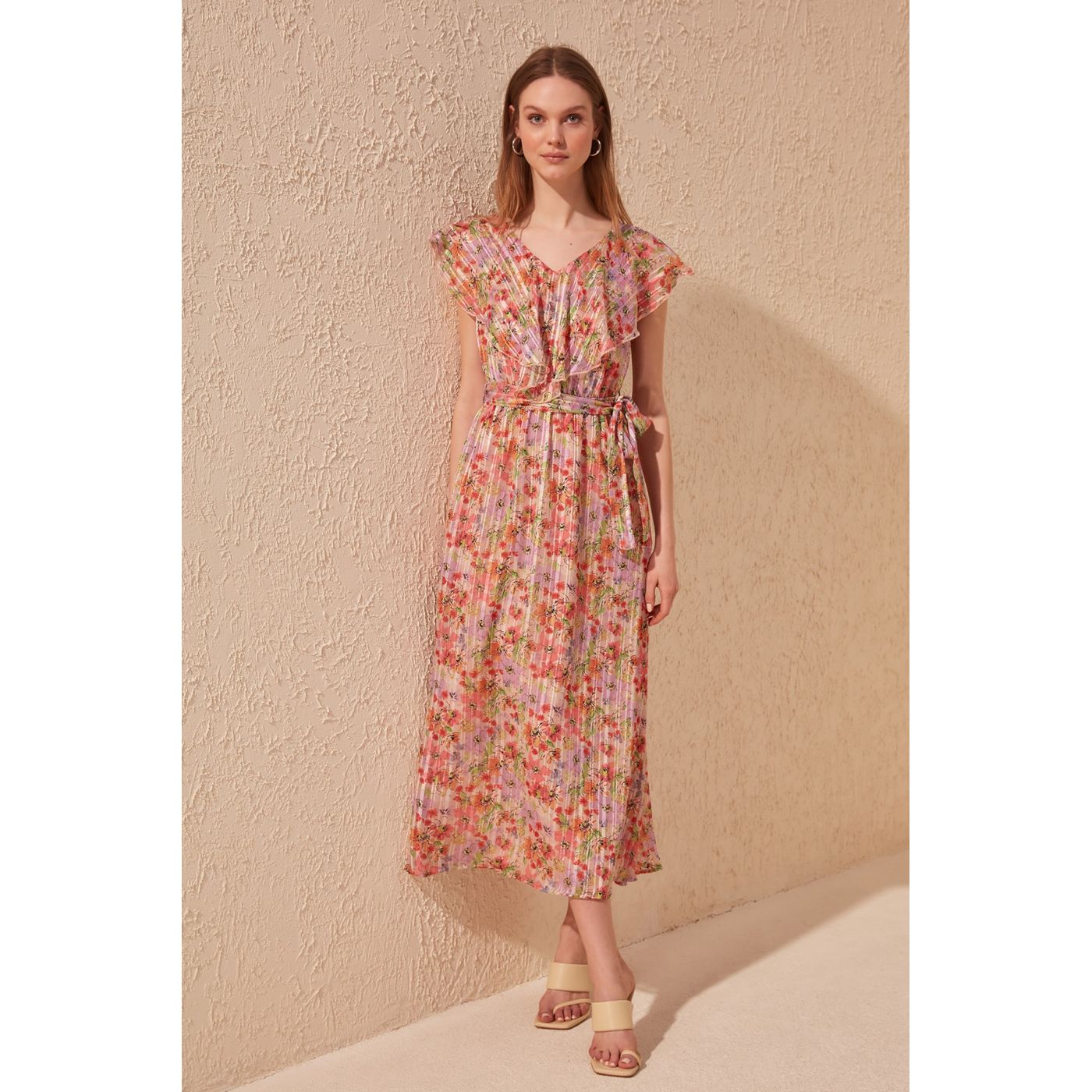 Trendyol Multi-Colored Belt Edifties Dress