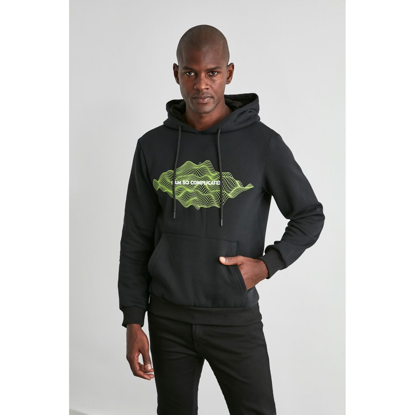 Trendyol Black Male Printed Sweatshirt