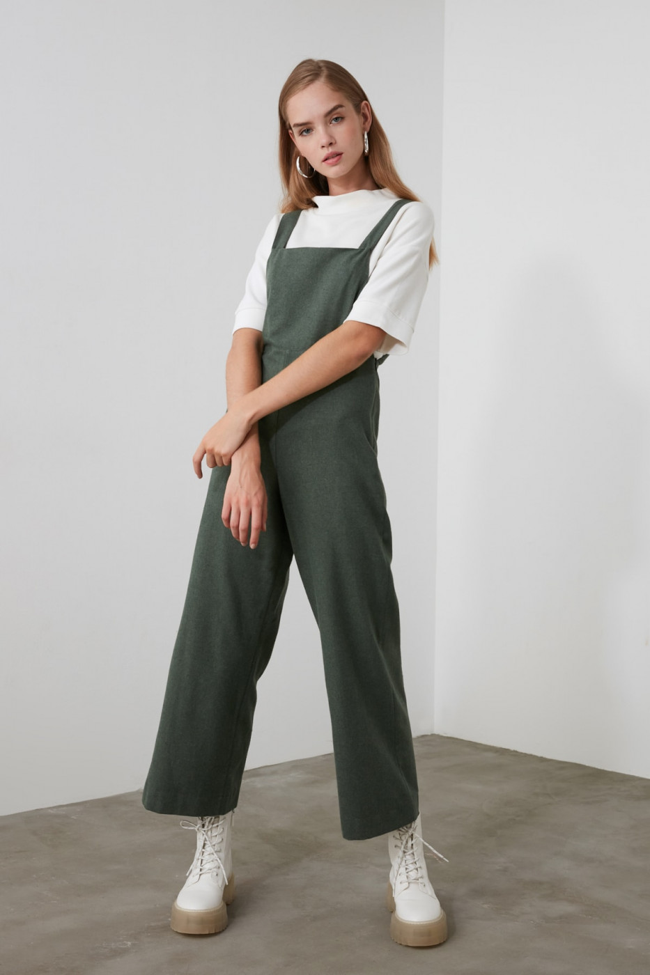 Trendyol Khaki Strap Jumpsuit