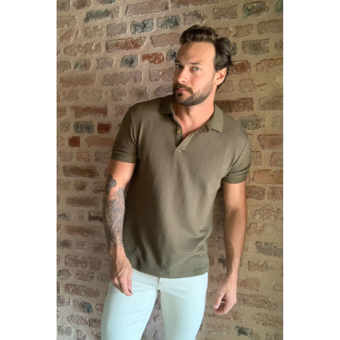 Trendyol Khaki Men's Polo Collar T-shirt