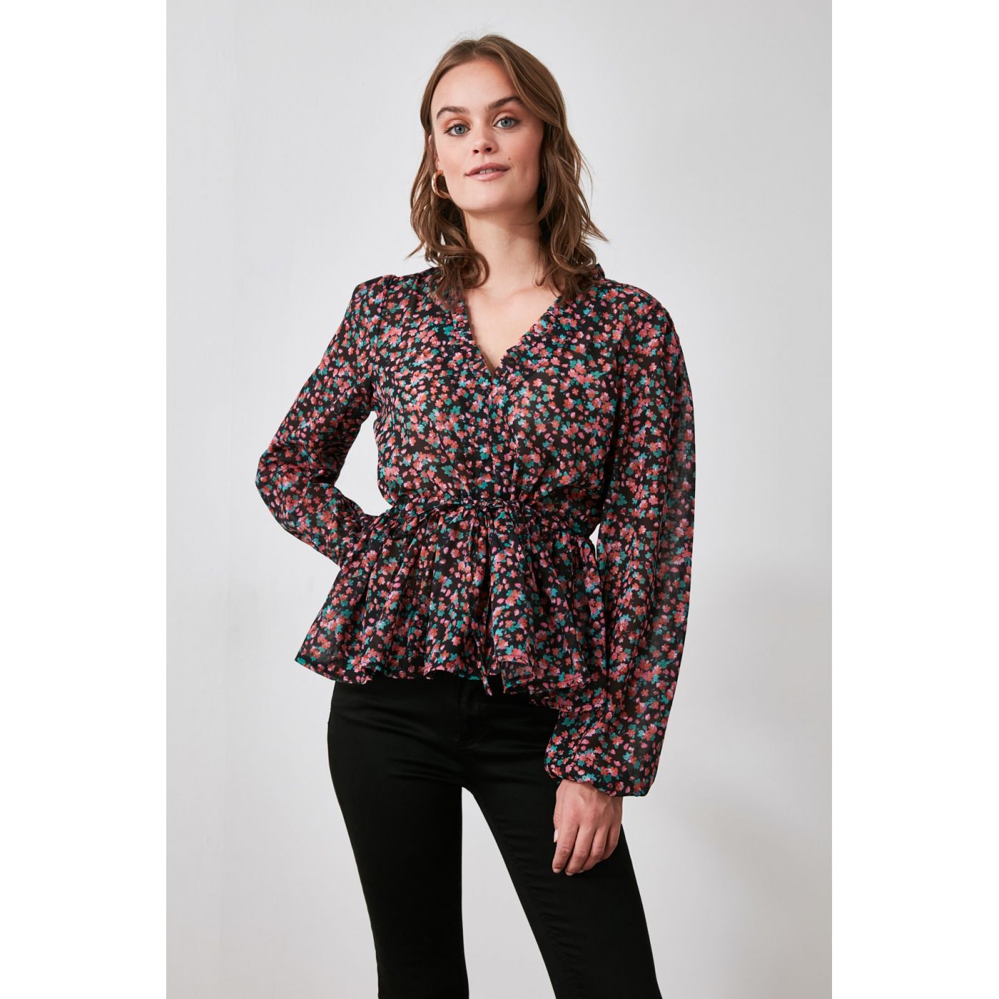 Trendyol Multicolored Waist Snuz Detailed Blouse