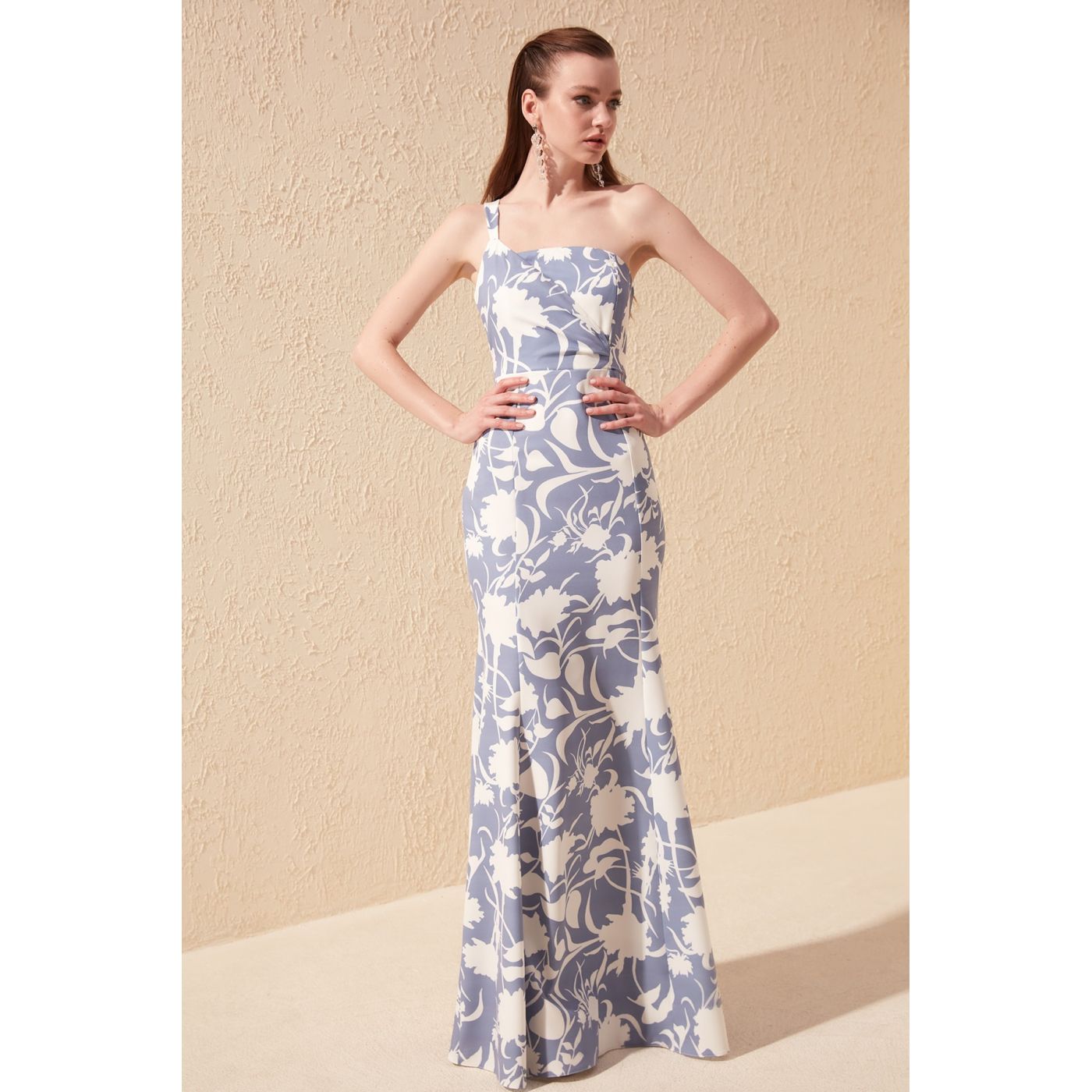 Trendyol Multi-Colored Binding Detailed Evening Dress & Graduation Dress
